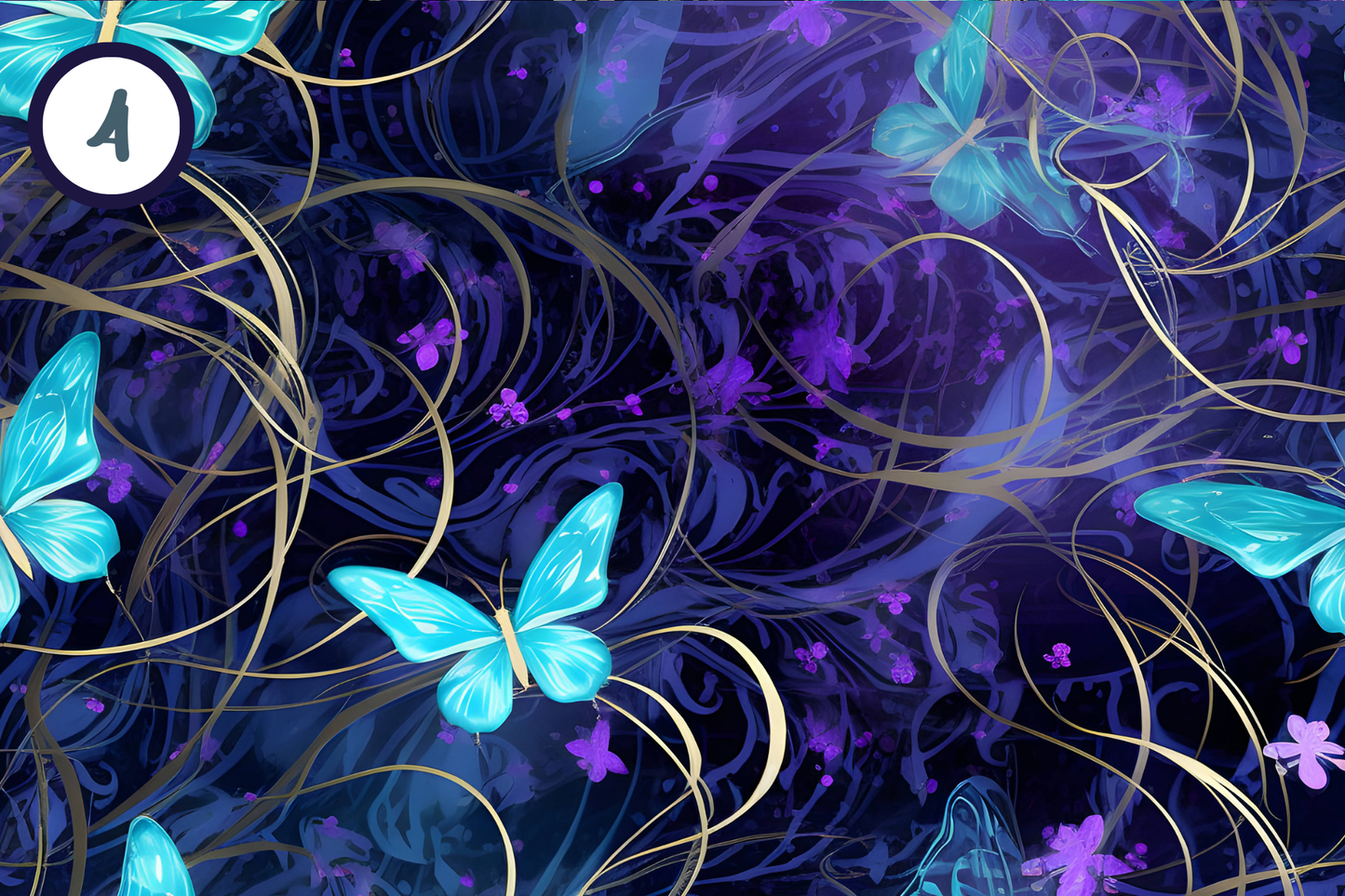 Enchanting Blue Faries and Butterflies - Adhesive Vinyl 12x12 Sheets - 12 Design Options
