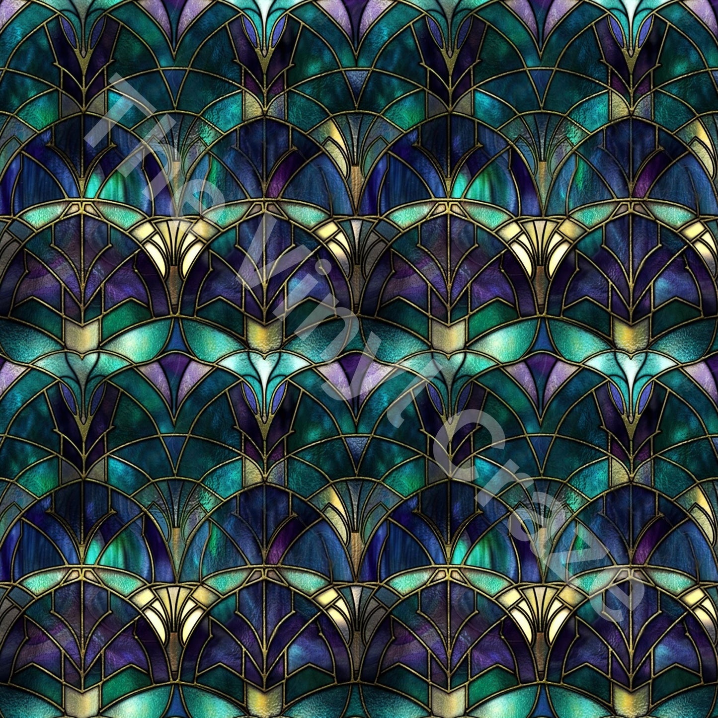 Stained Peacock - Adhesive Vinyl Wrap and 12x12 Sheets - 12 Design Options