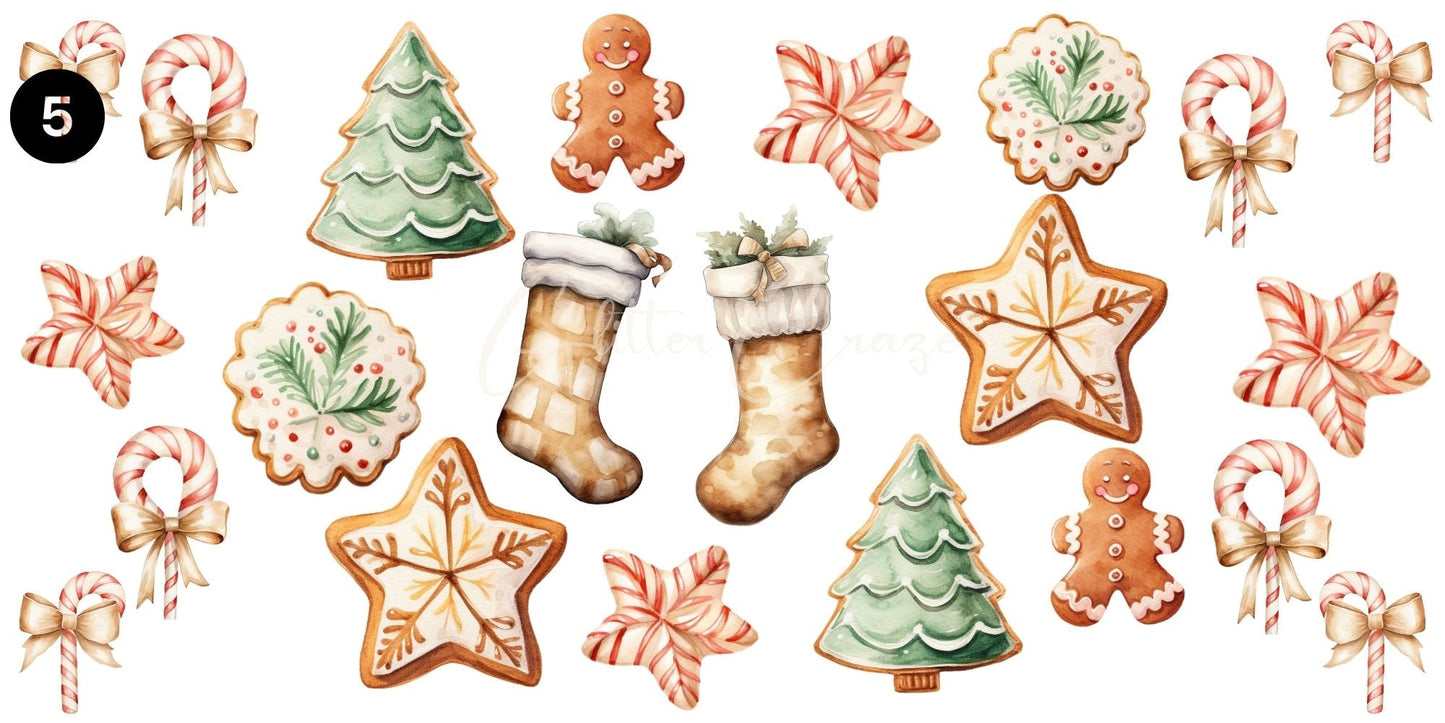 Christmas Clipart 12x6 - UV DTF Decal sheets