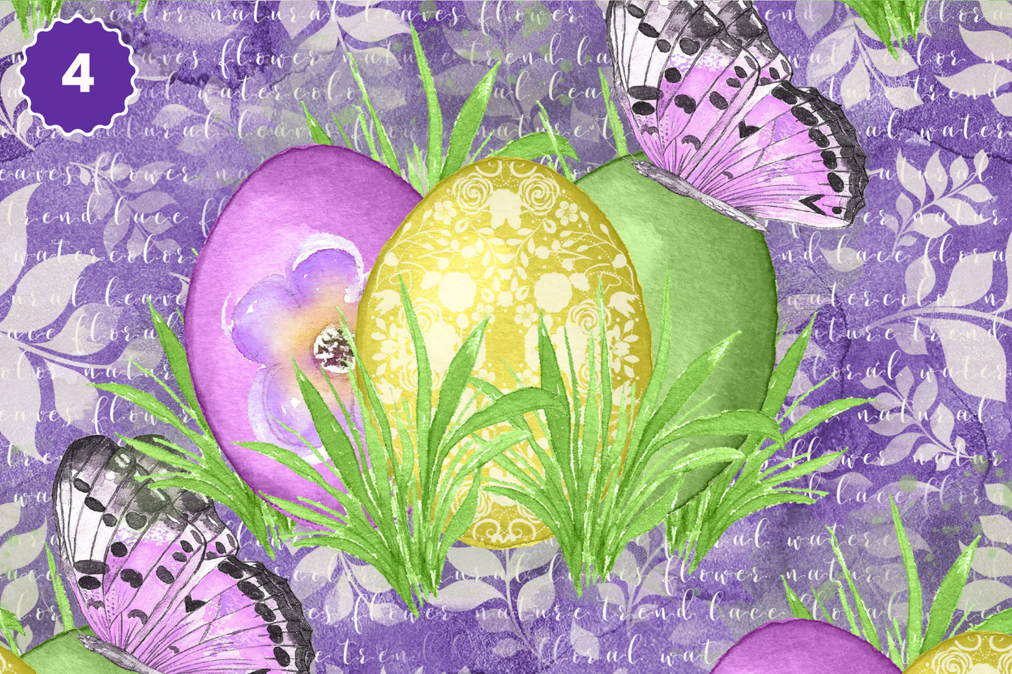 Purple Floral Easter - Adhesive Vinyl 12x12 Sheets - 16 Design Options