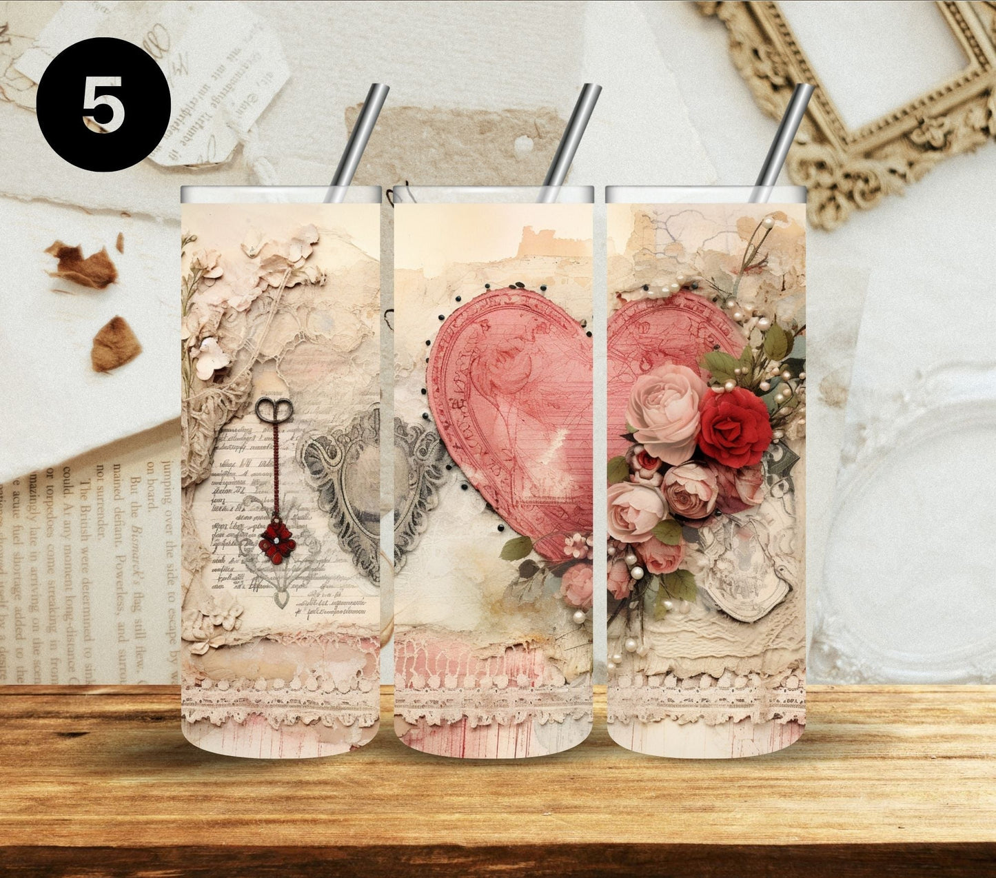 Romantic Valentine -Adhesive Vinyl Wraps - 10 Design Options