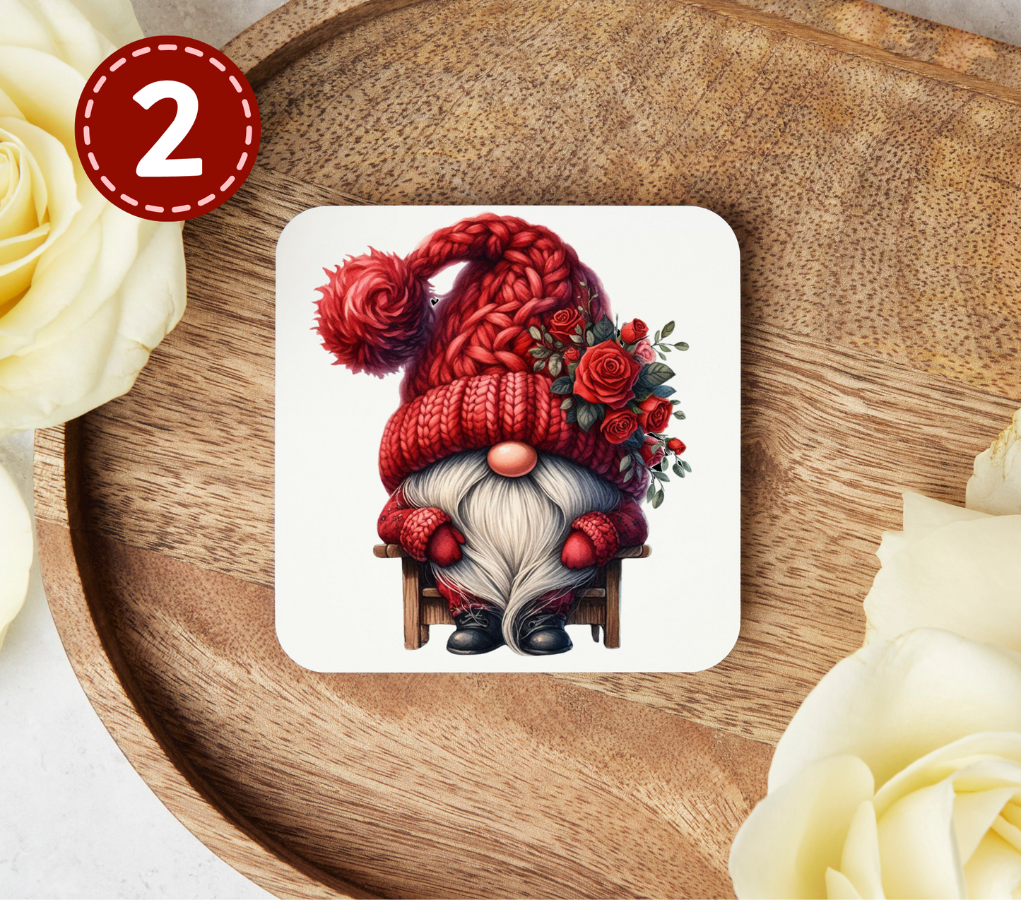 Valentines Day Gnomes - Uv Dtf Coaster Decals