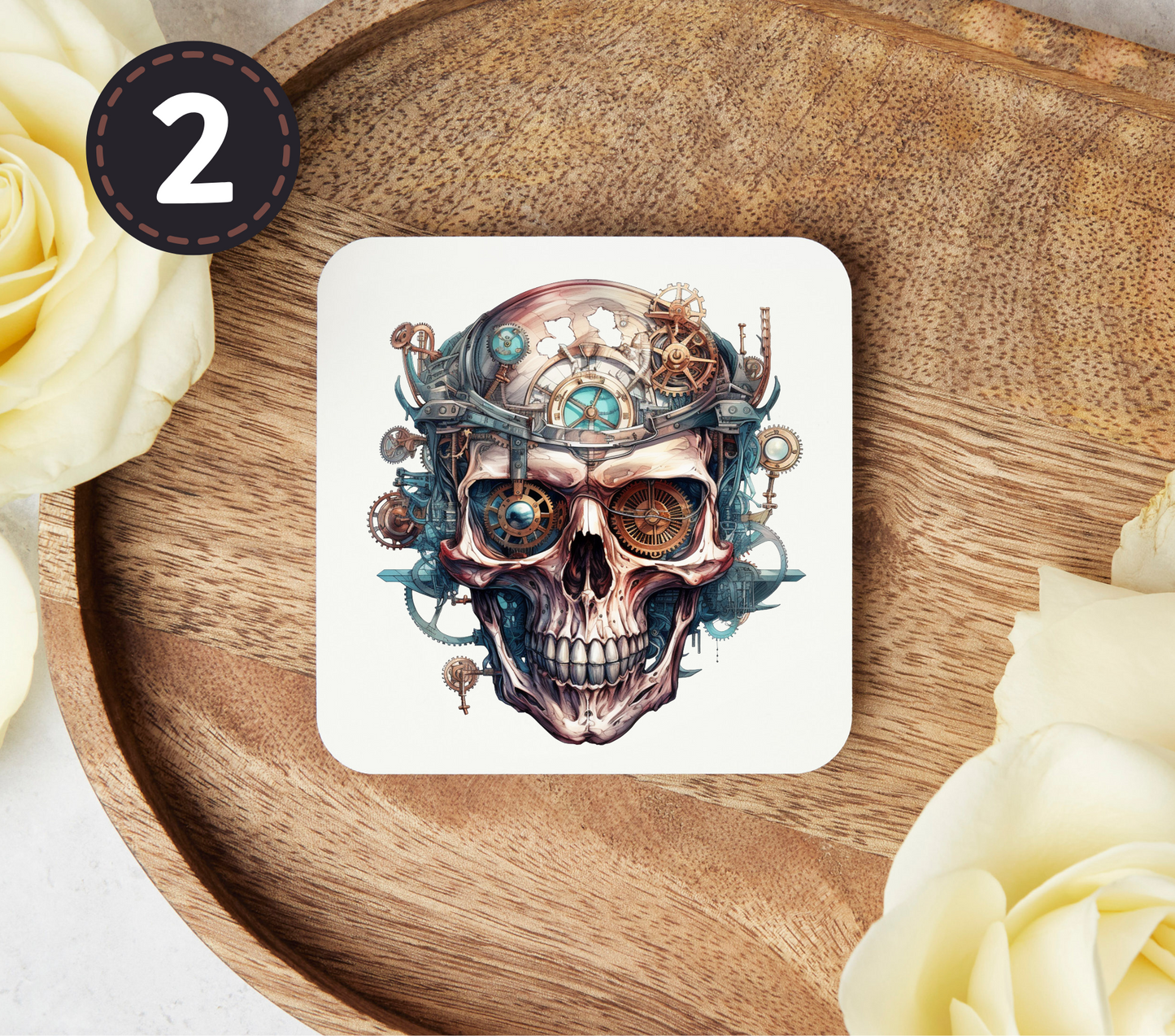 Steampunk Skulls - Uv Dtf Coaster Decals