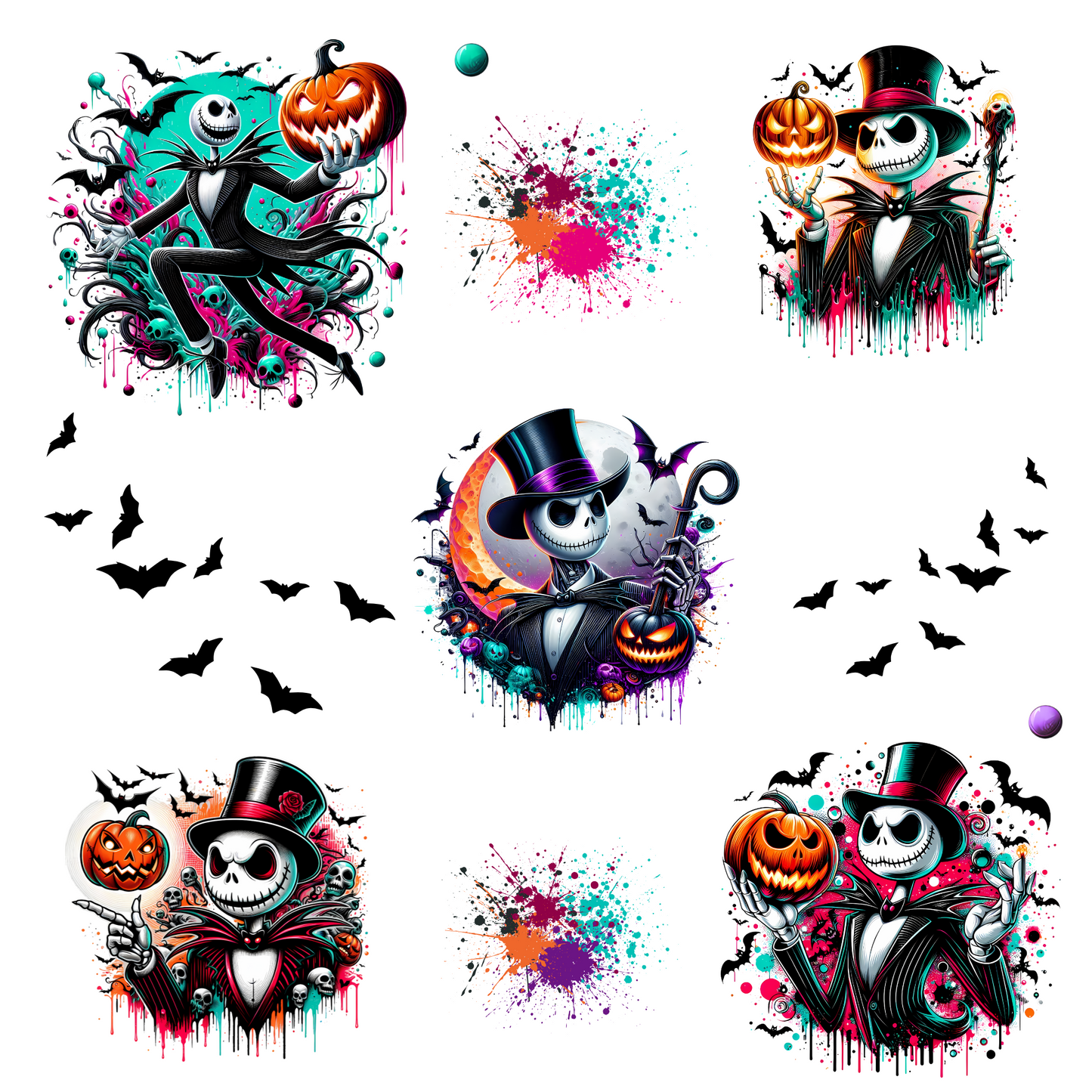 Jack of all colors - UV DTF Decal sheets- 3 Designs