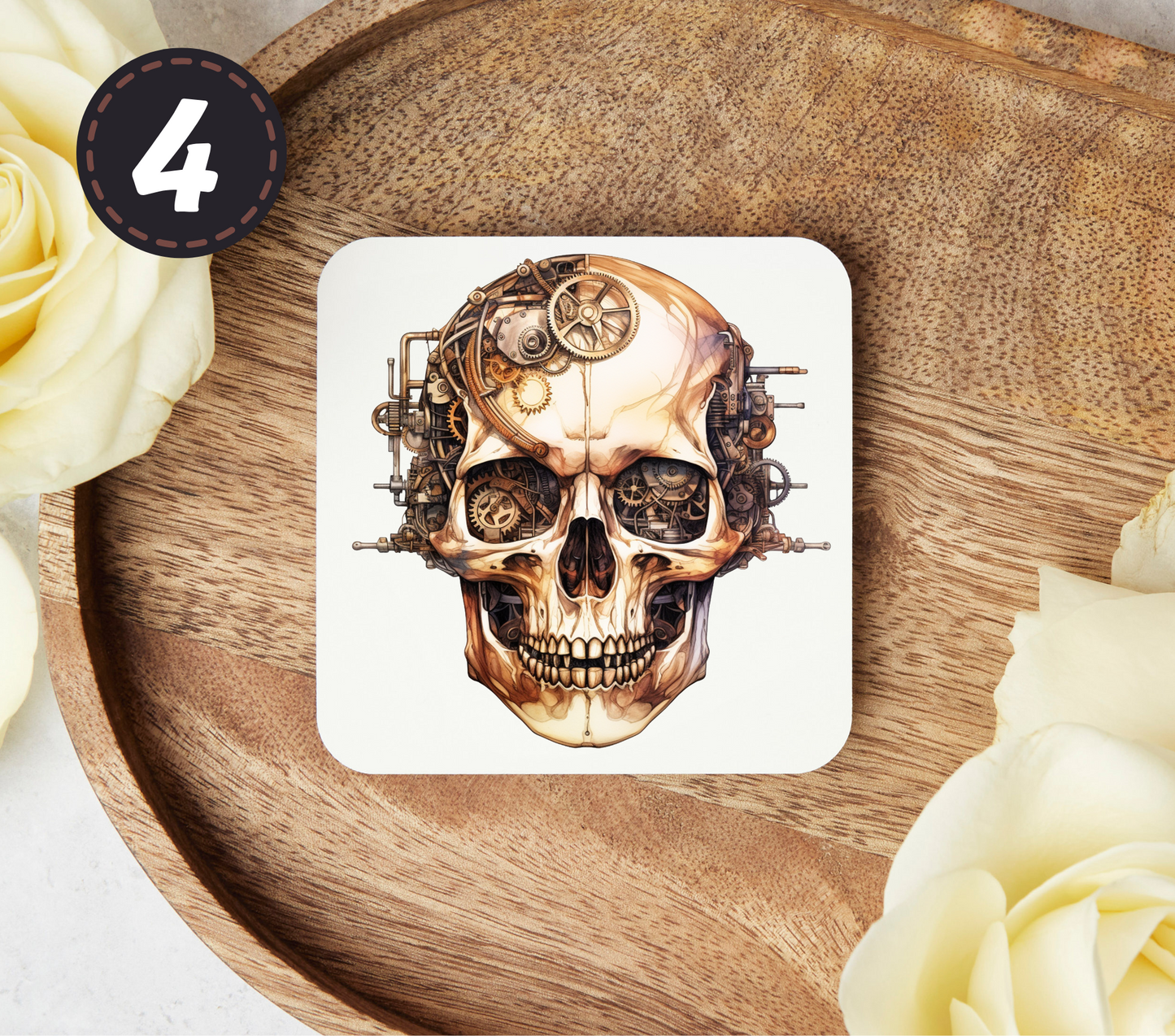 Steampunk Skulls - Uv Dtf Coaster Decals