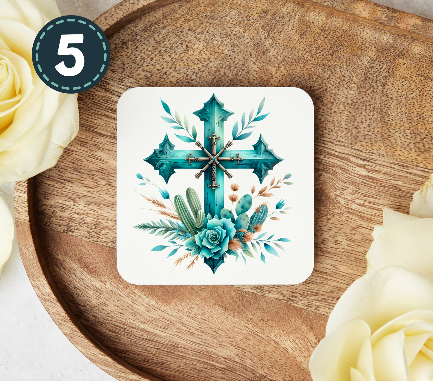 Turquoise Western - Uv Dtf Coaster Decals
