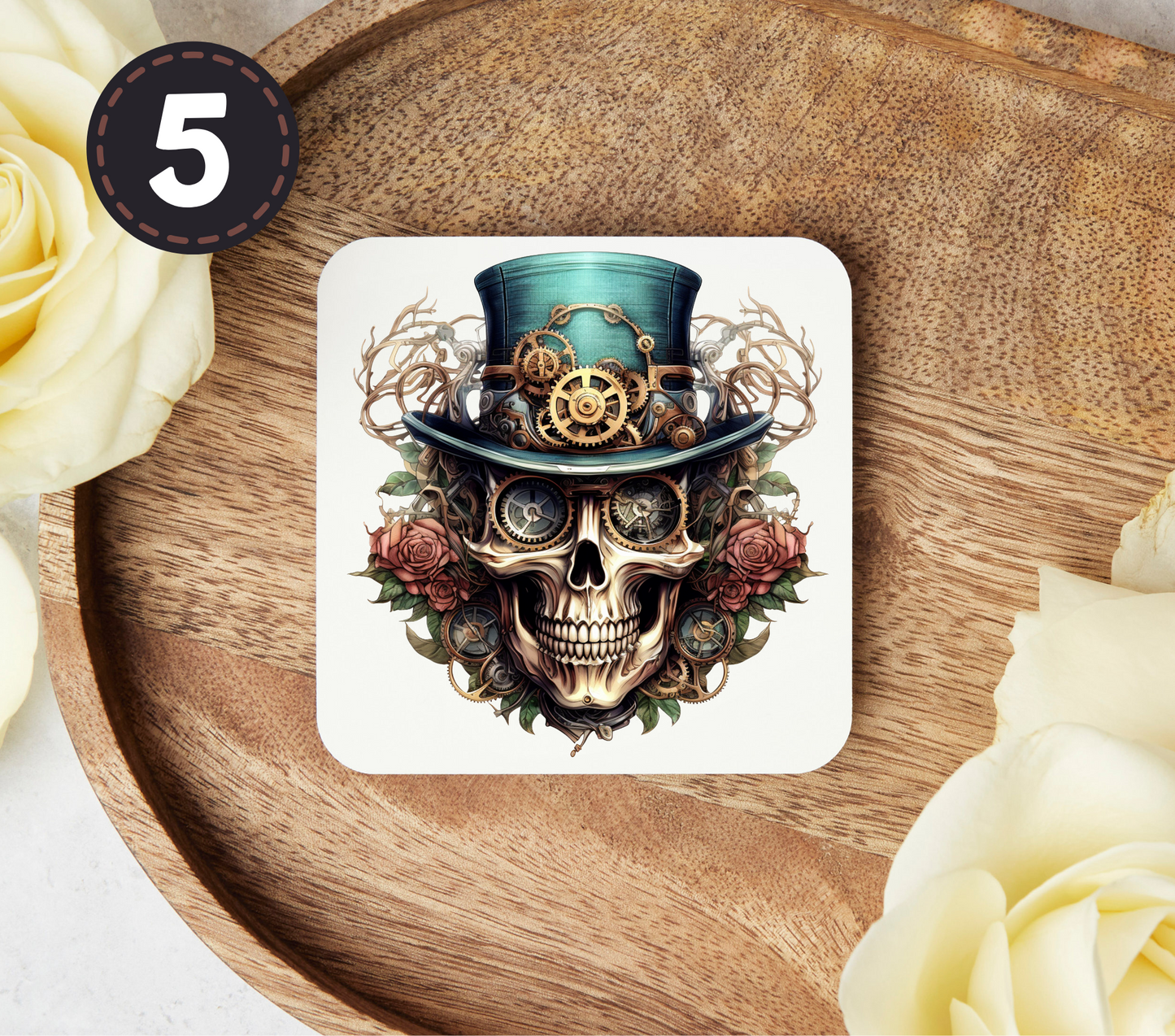 Steampunk Skulls - Uv Dtf Coaster Decals