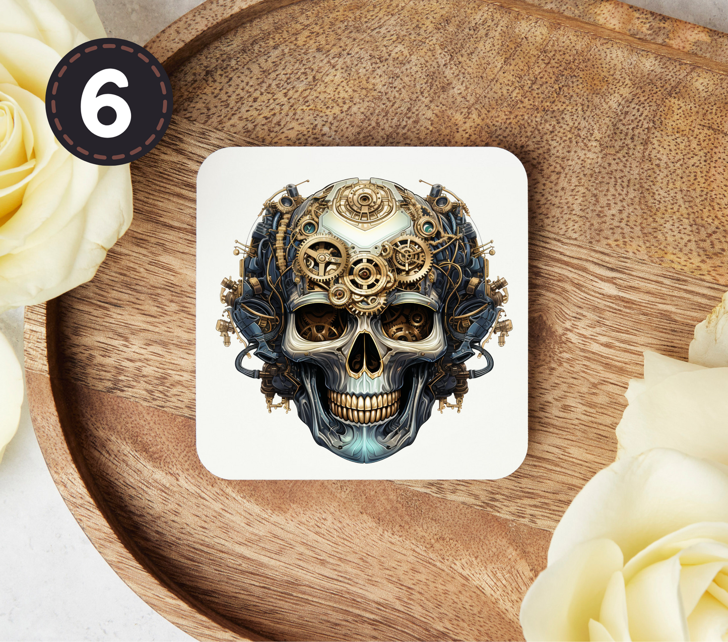 Steampunk Skulls - Uv Dtf Coaster Decals