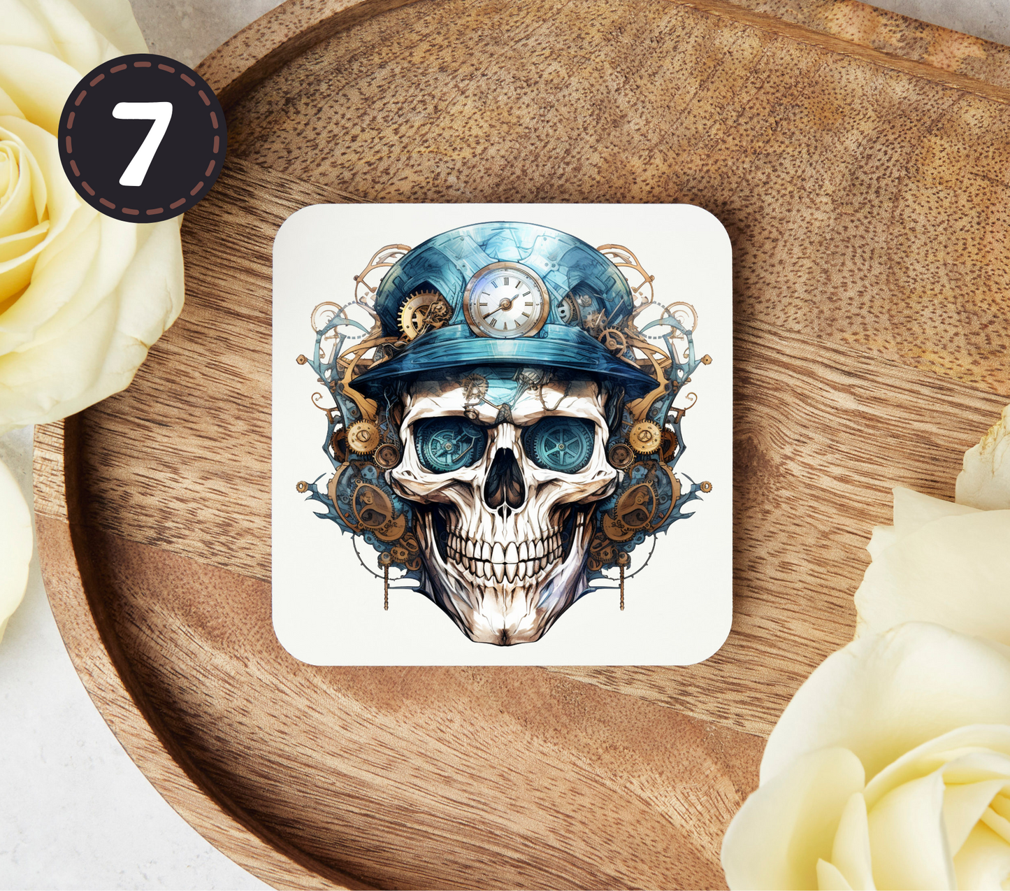 Steampunk Skulls - Uv Dtf Coaster Decals