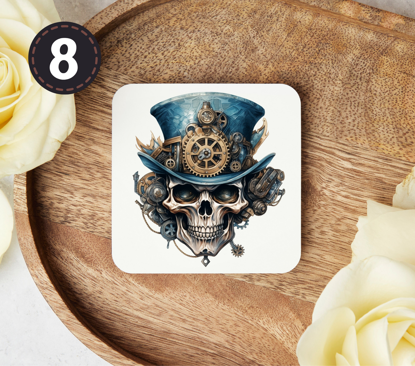Steampunk Skulls - Uv Dtf Coaster Decals