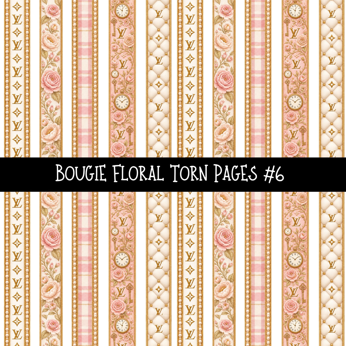Bougie Floral Torn Pages UV DTF Decal sheets 6 Designs available