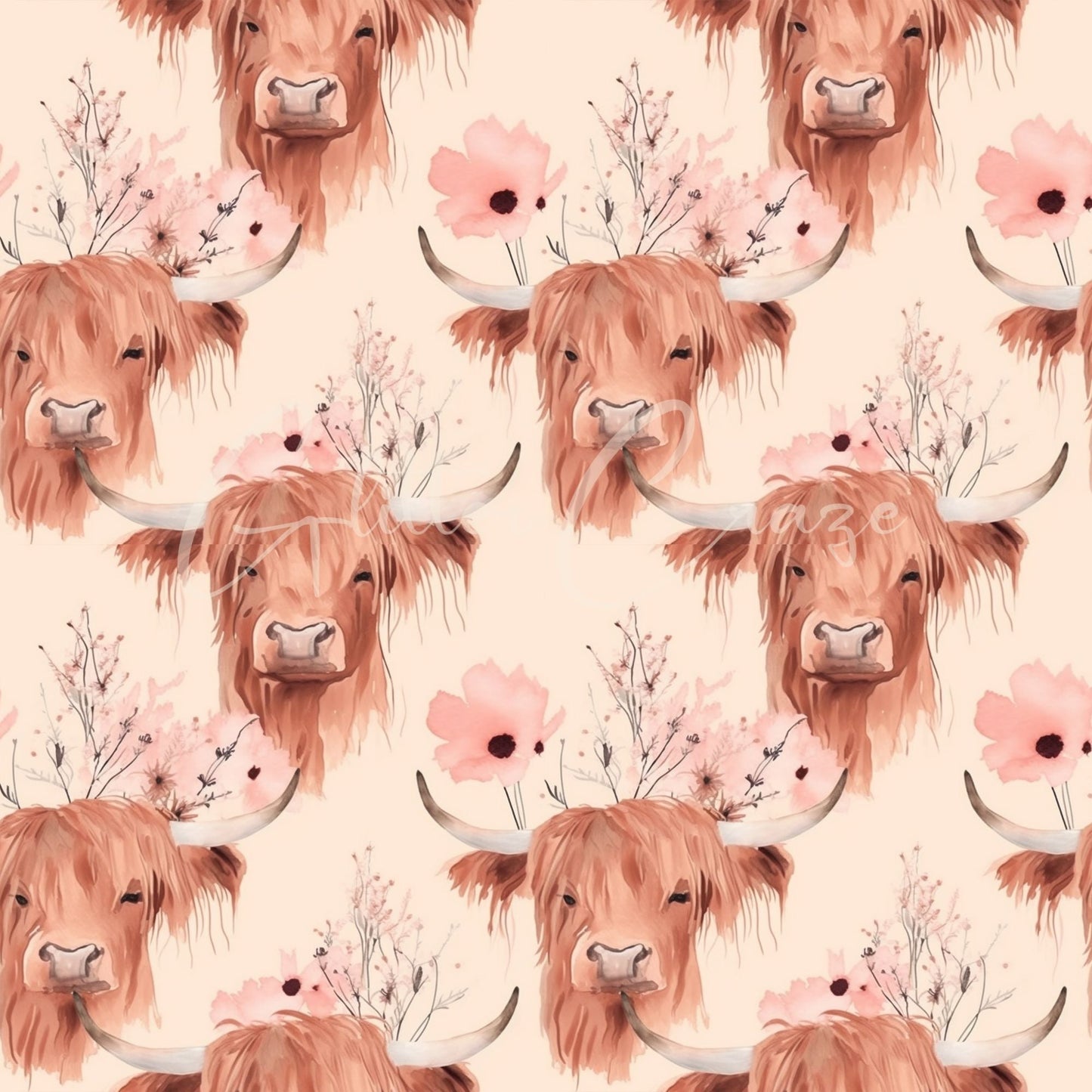 Highland Cow - Adhesive Vinyl 12x12 Sheets - 8 Designs