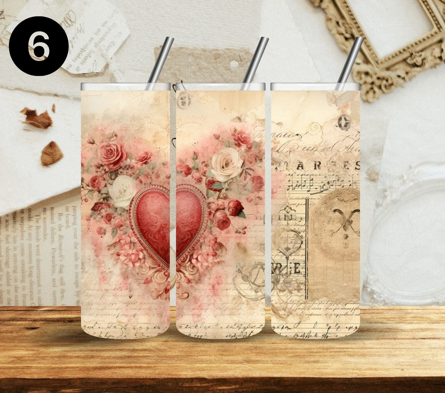 Romantic Valentine -Adhesive Vinyl Wraps - 10 Design Options