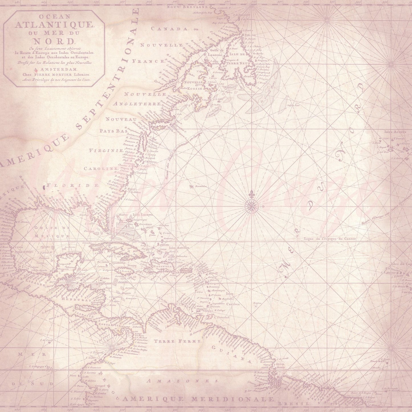 Vintage map - Adhesive Vinyl 12x12 Sheet - 12 Designs