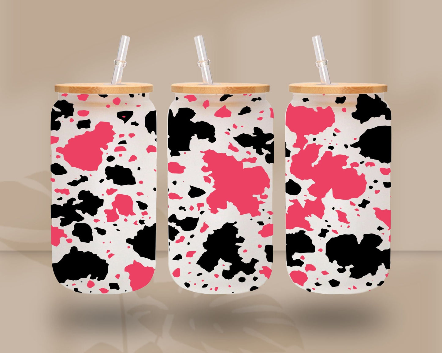 Cow spots Libbey - UV DTF 16oz Libbey wrap - 3 Colors available