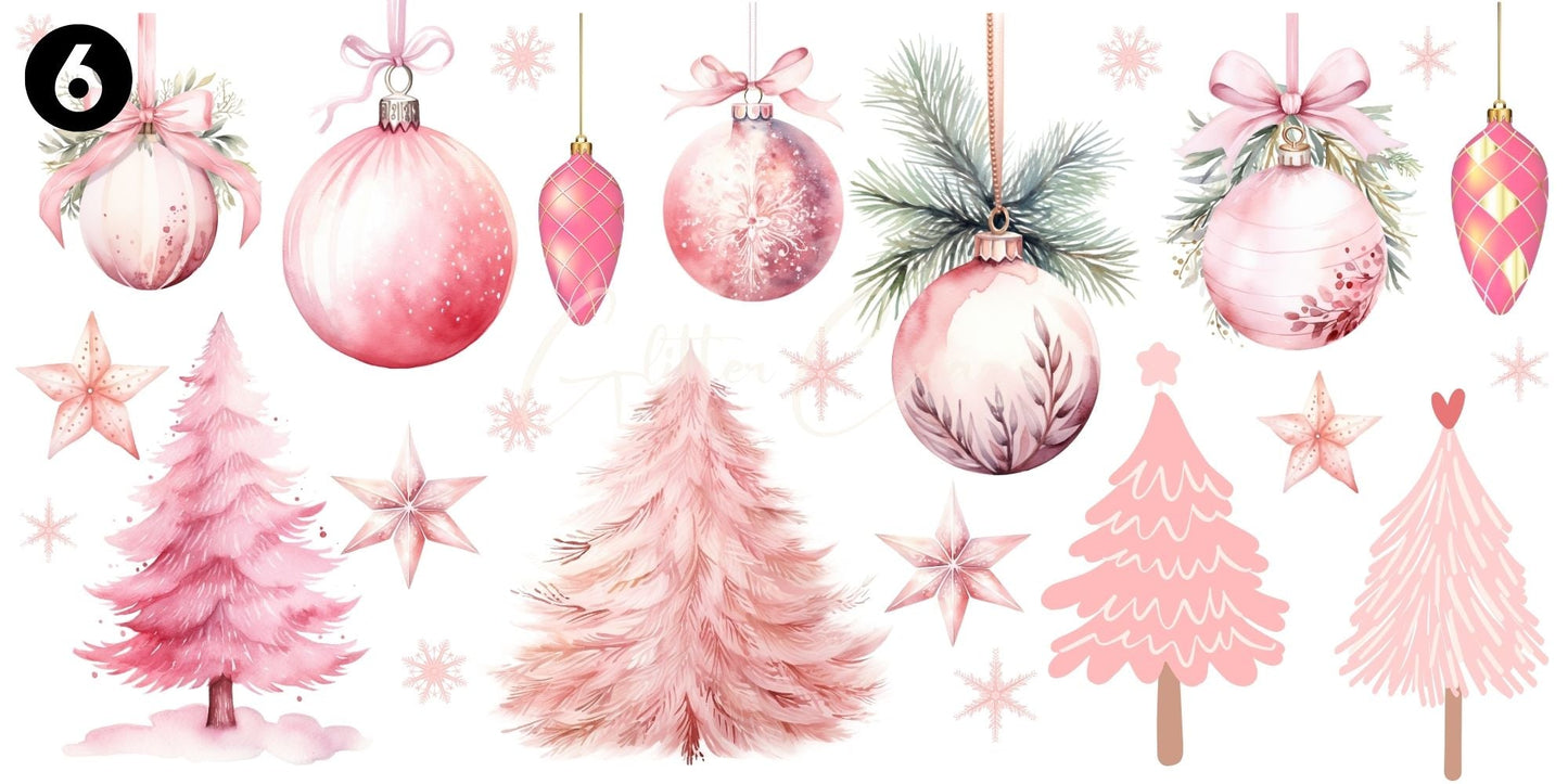 Christmas Clipart 12x6 - UV DTF Decal sheets