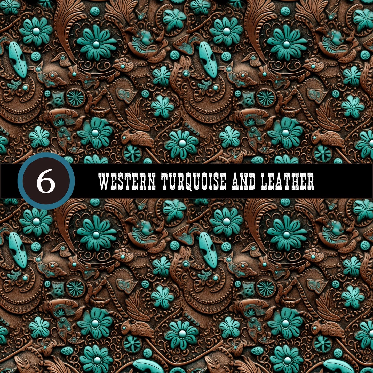 Western Turquoise and Leather Collection Vinyl collection- 12x12 vinyl sheets-20 designs available