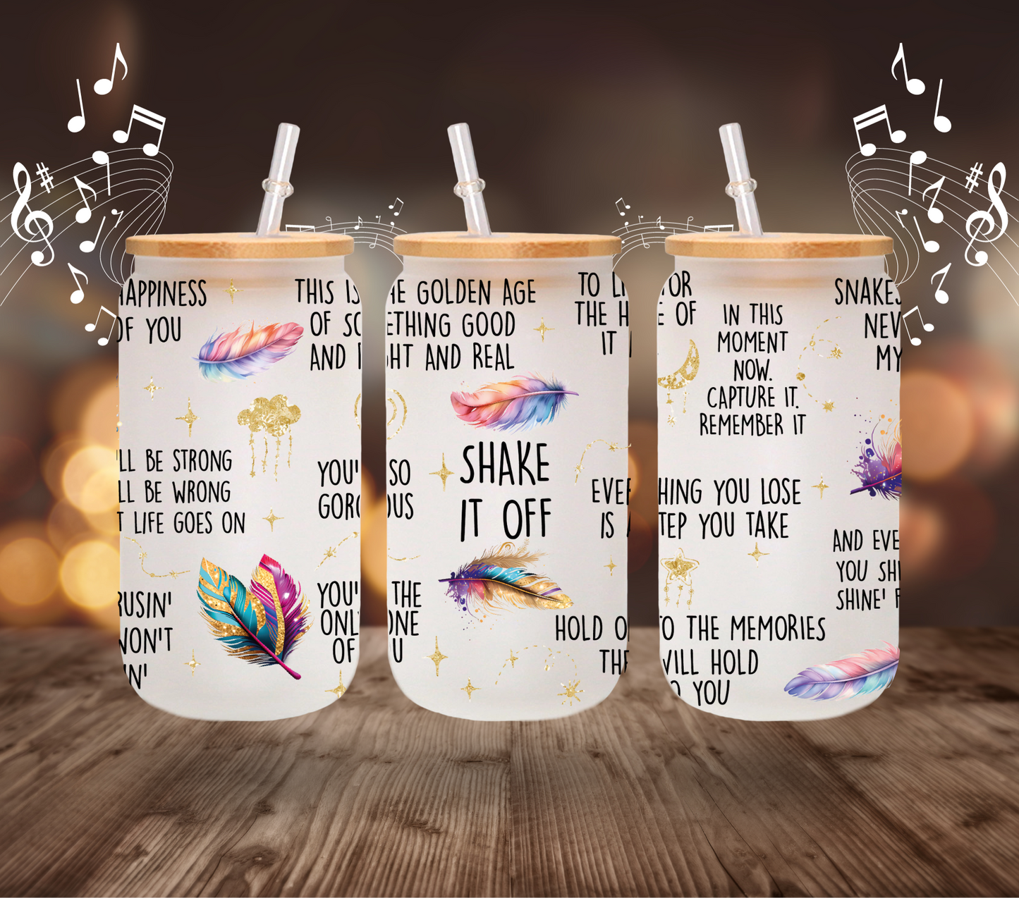 Taylor - UV DTF 16oz Libbey wrap - 5 Designs