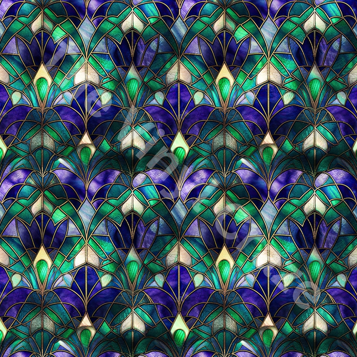 Stained Peacock - Adhesive Vinyl Wrap and 12x12 Sheets - 12 Design Options