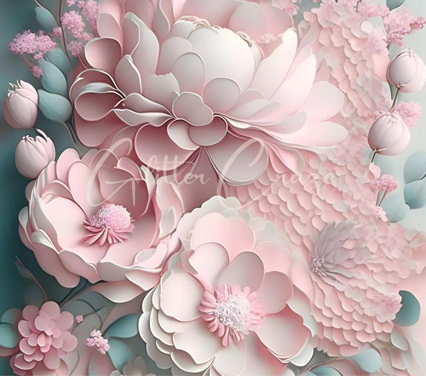 3D Flowers and roses - Adhesive Vinyl Wrap - 14 Designs