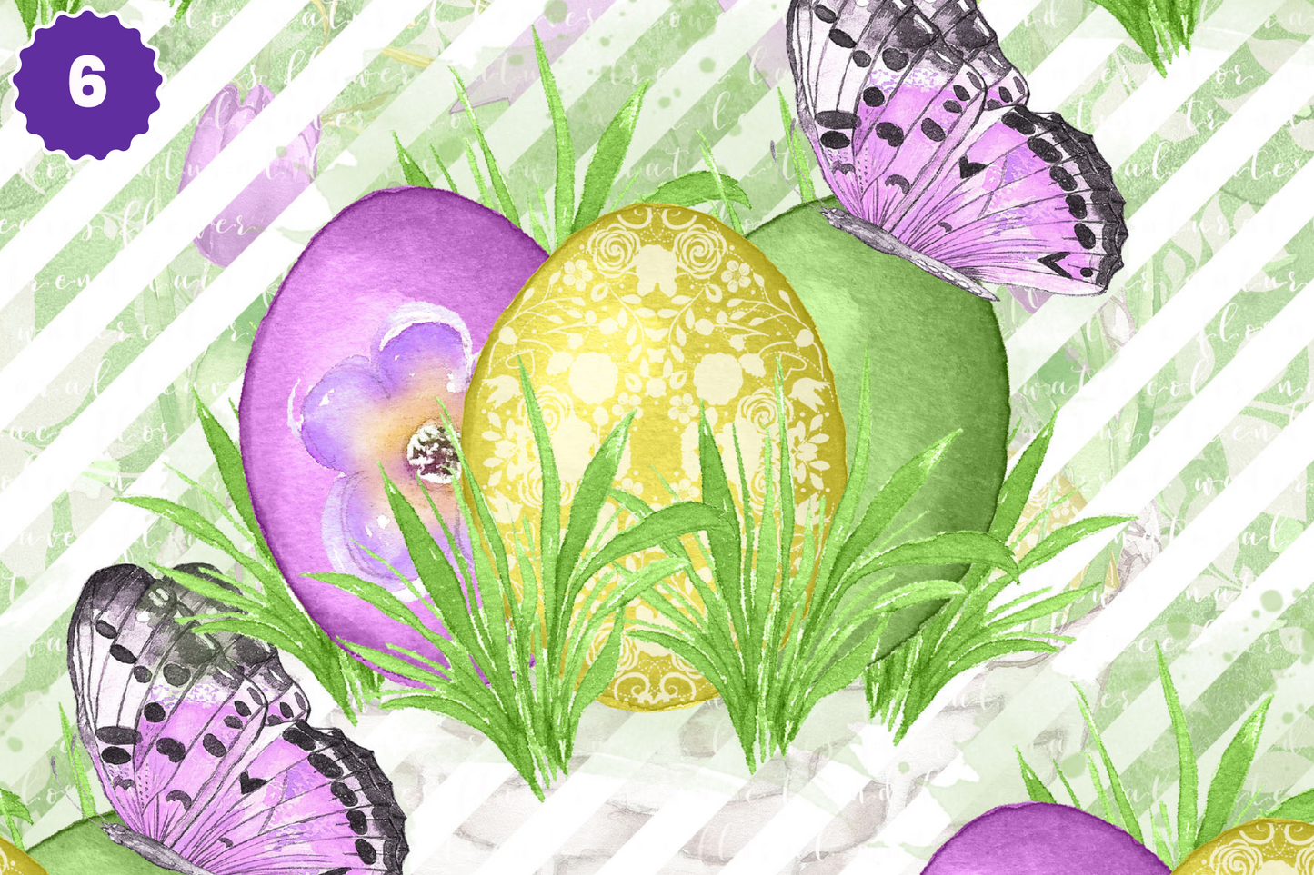 Purple Floral Easter - Adhesive Vinyl 12x12 Sheets - 16 Design Options