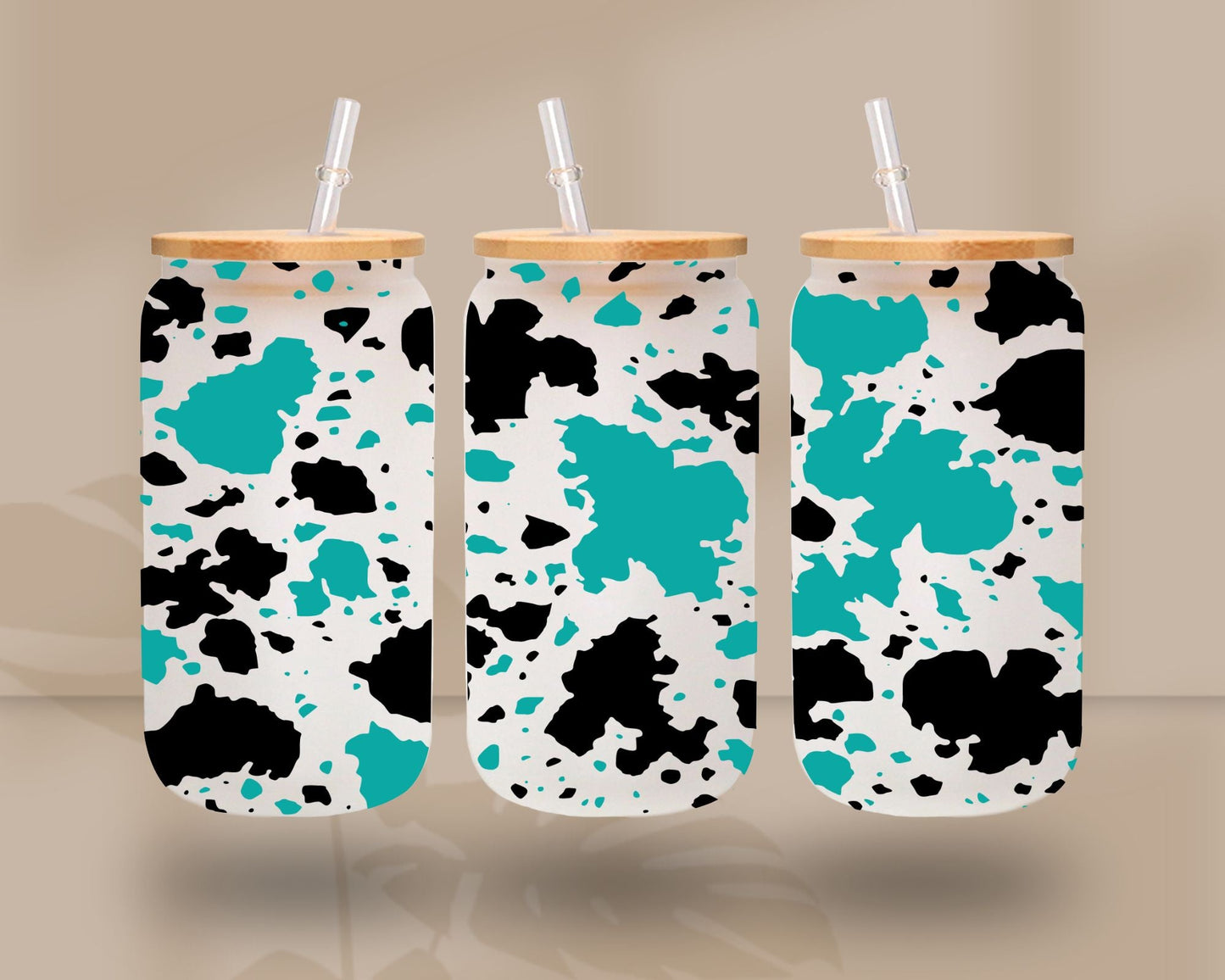 Cow spots Libbey - UV DTF 16oz Libbey wrap - 3 Colors available