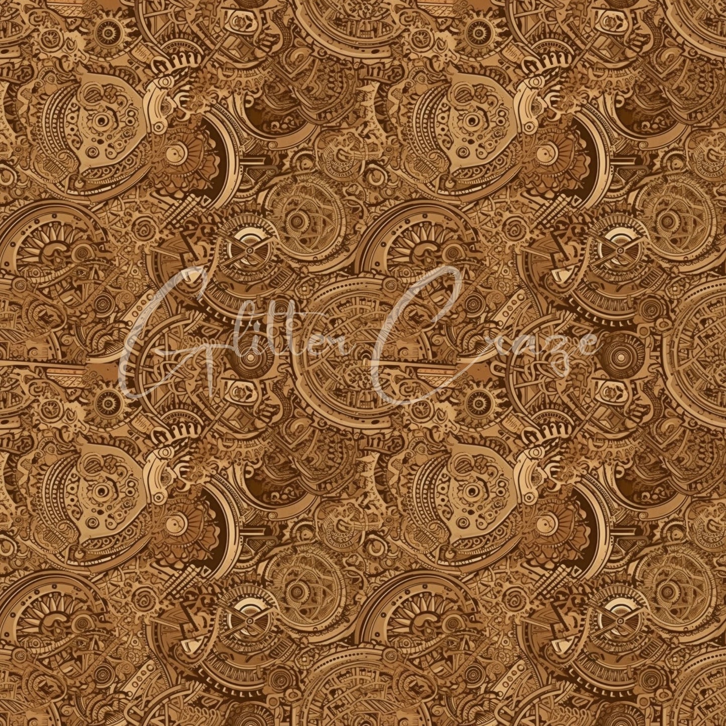 Steampunk Volume - Adhesive Vinyl 12x12 Sheets - 33 Prints