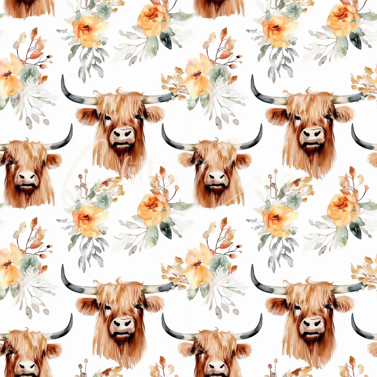 Highland Cow - Adhesive Vinyl 12x12 Sheets - 8 Designs