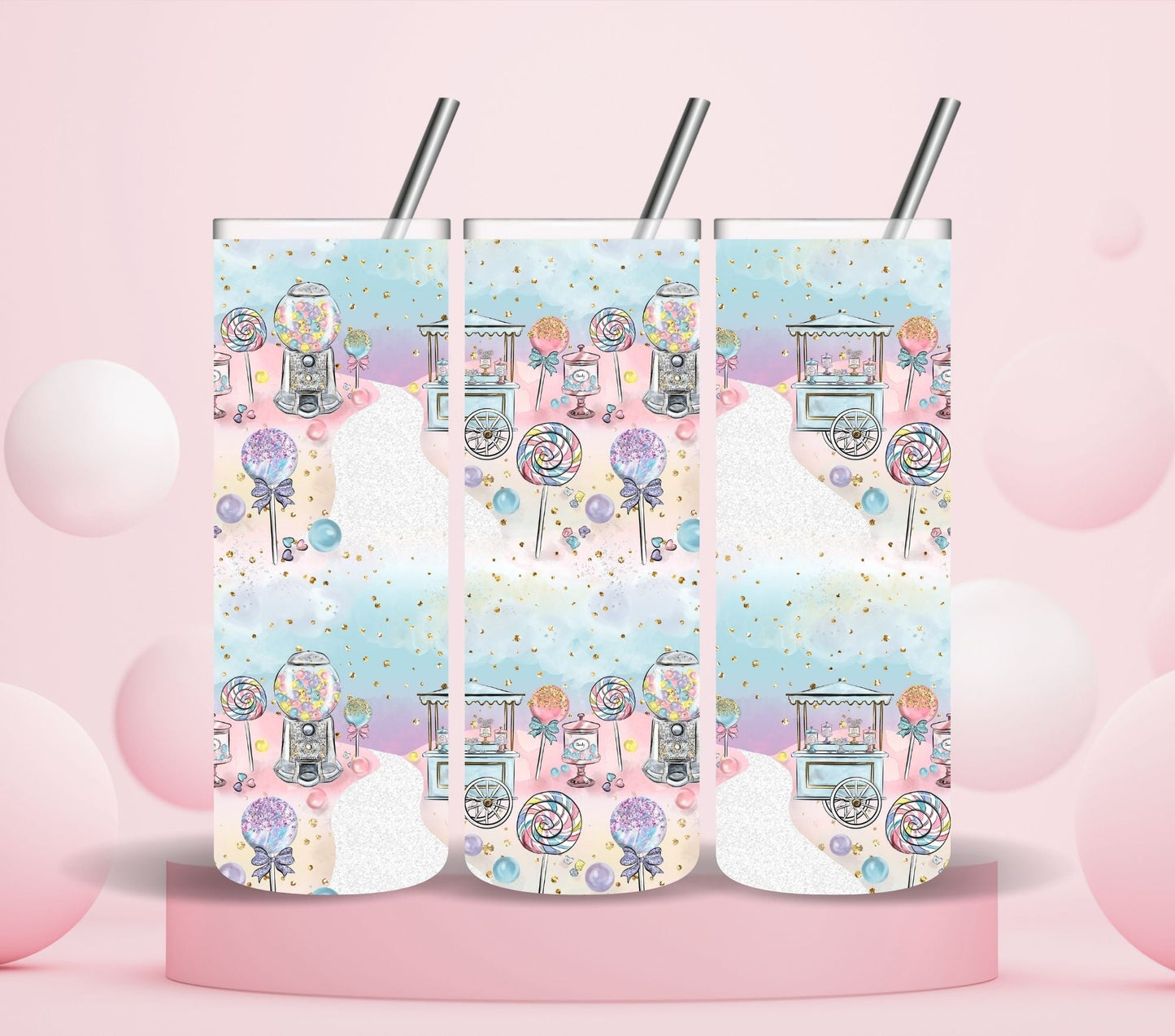 Sugar Rush - Adhesive Vinyl Wrap Vinyl Tumbler wrap Collection- 10 Prints