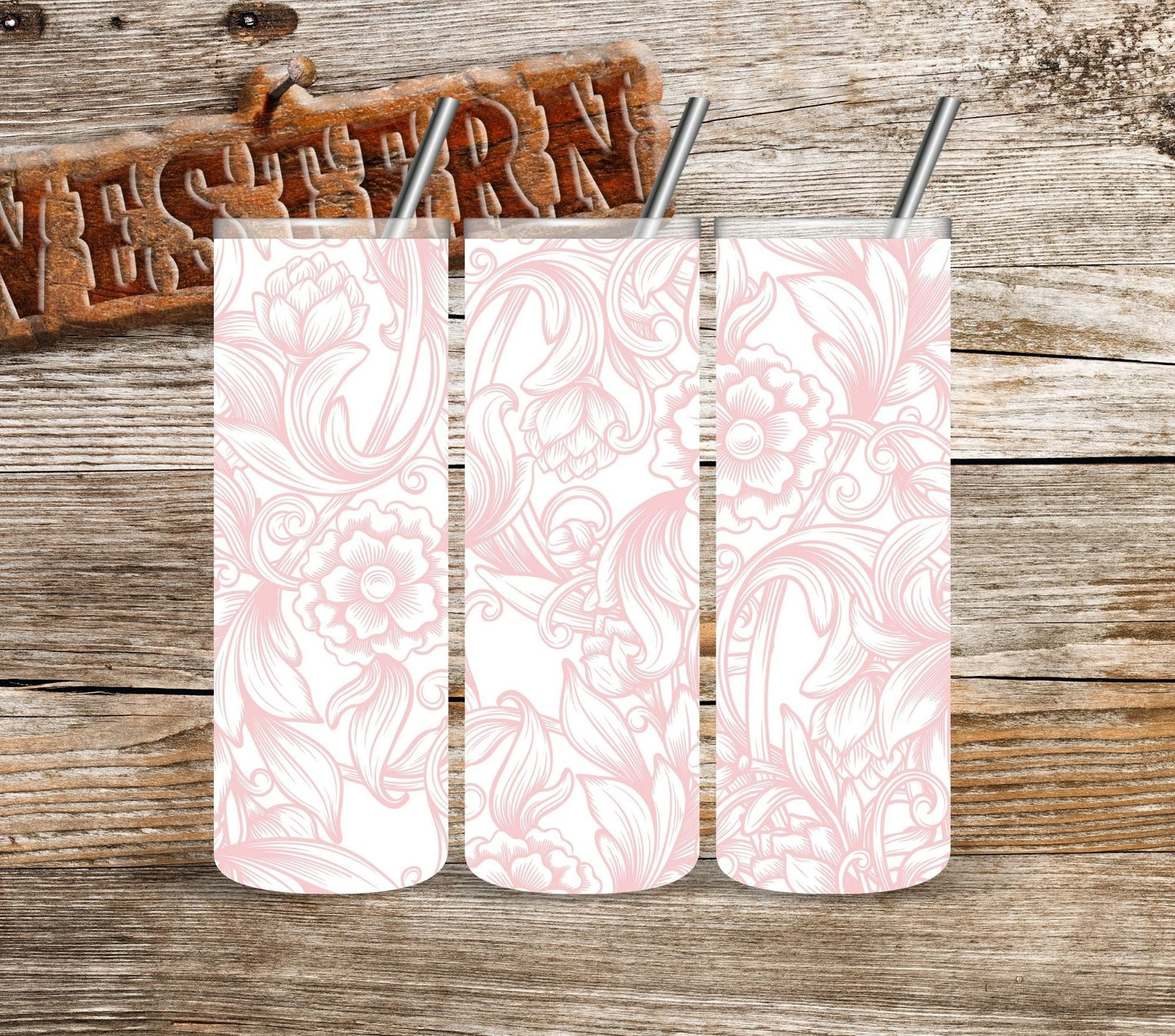 Tooled Leather - UV DTF Tumbler wrap