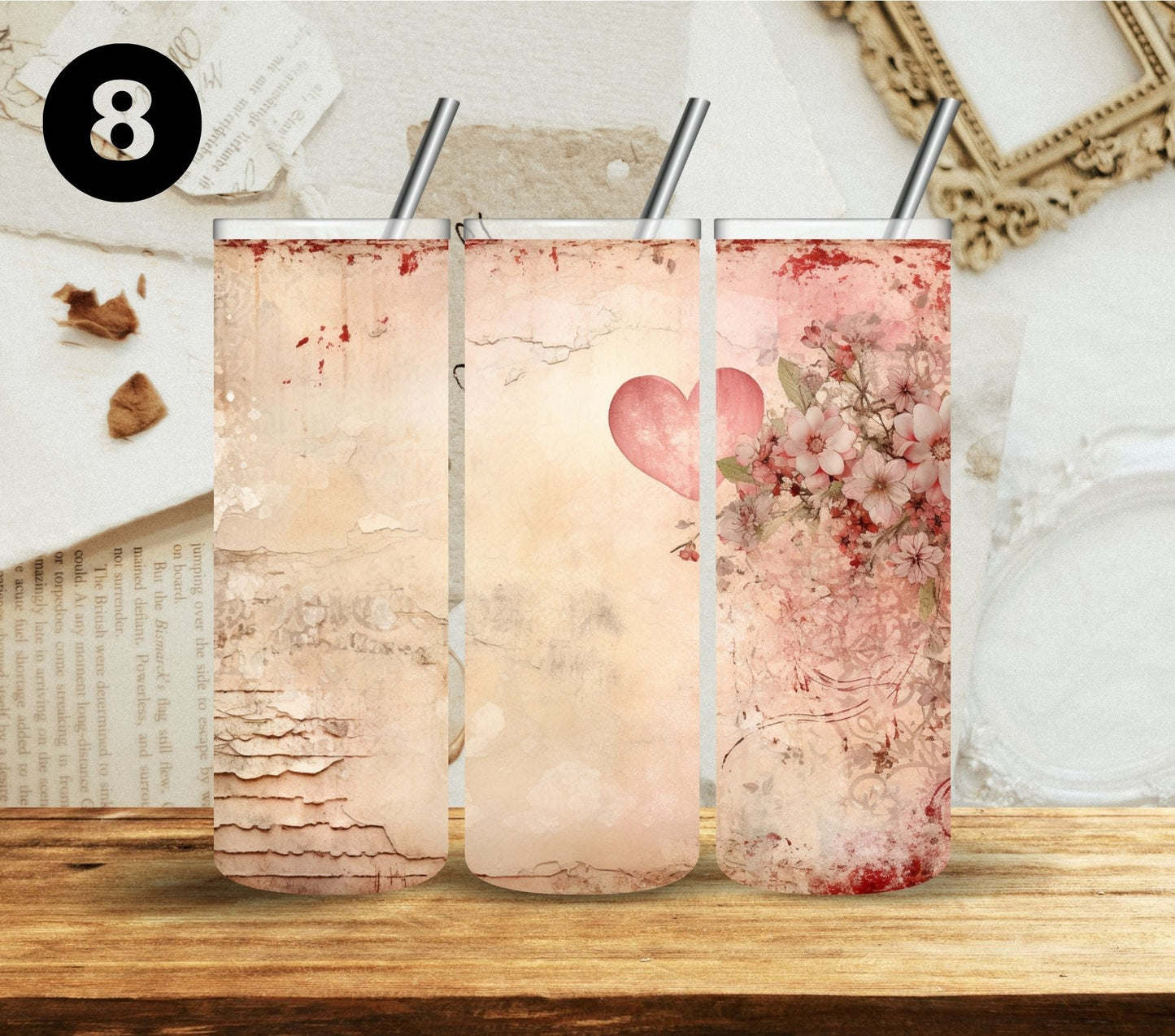 Romantic Valentine -Adhesive Vinyl Wraps - 10 Design Options