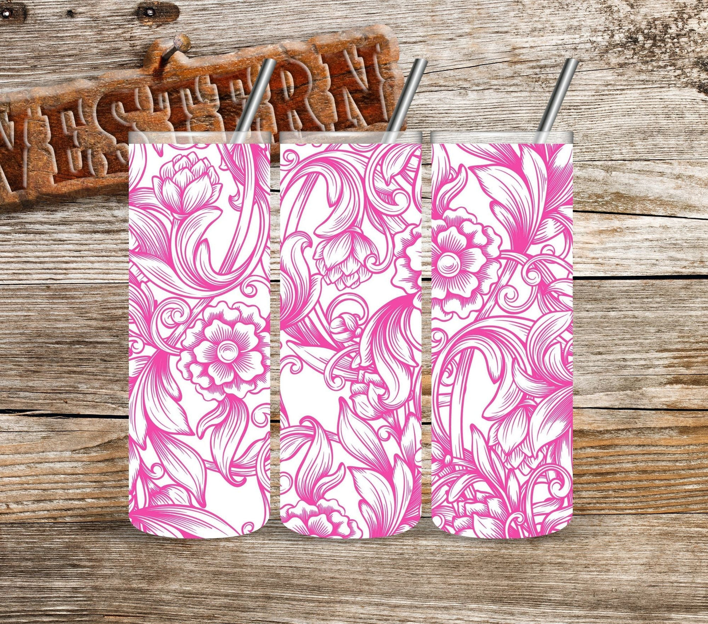 Tooled Leather - UV DTF Tumbler wrap