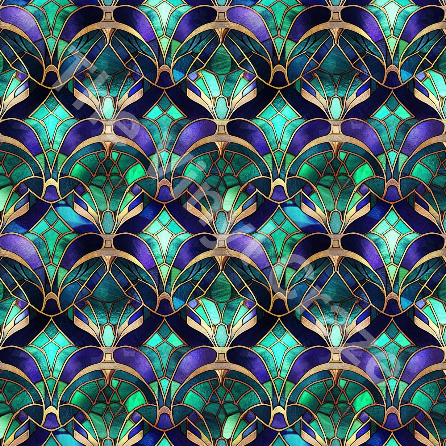 Stained Peacock - Adhesive Vinyl Wrap and 12x12 Sheets - 12 Design Options