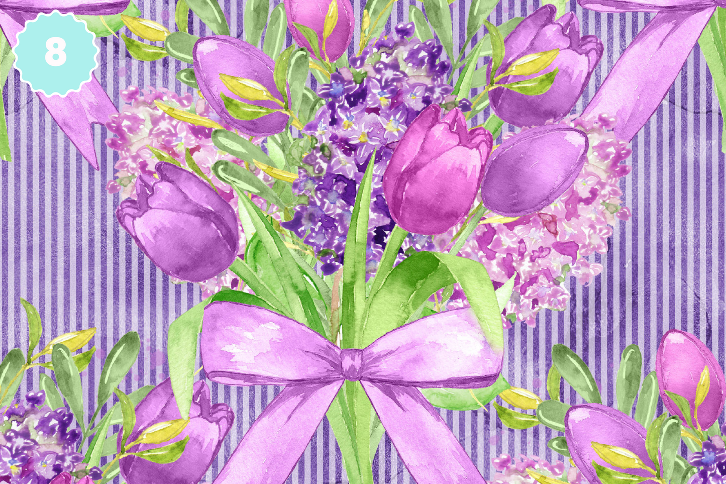 Purple Floral Easter - Adhesive Vinyl 12x12 Sheets - 16 Design Options