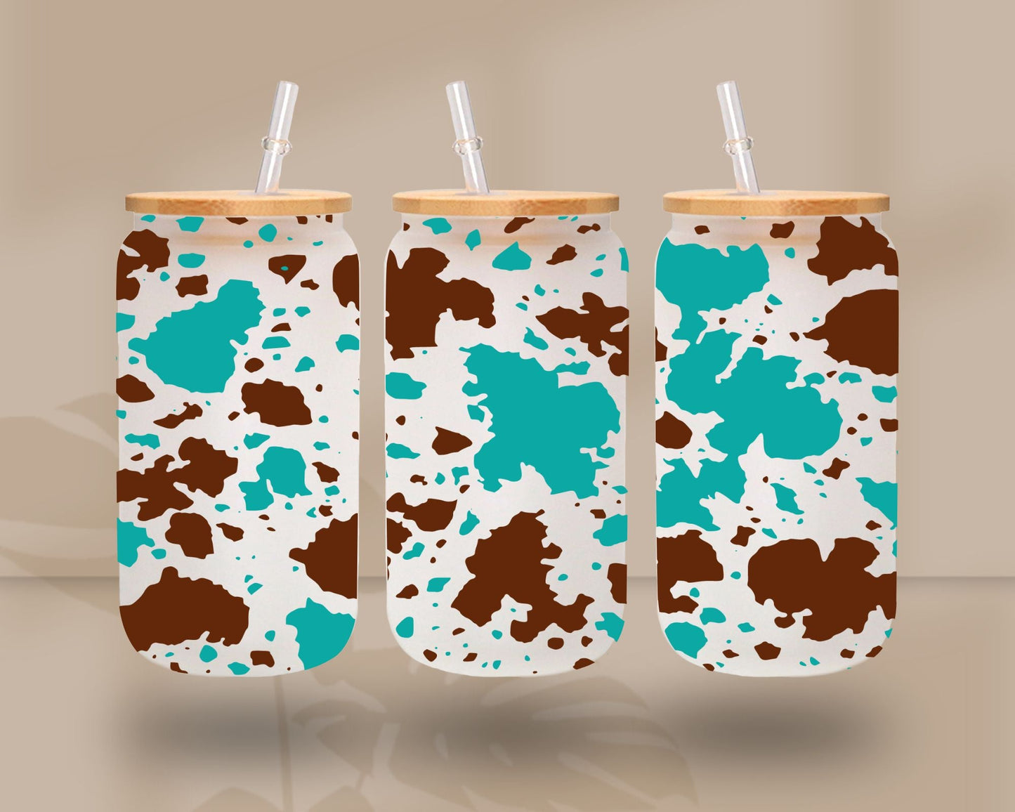 Cow spots Libbey - UV DTF 16oz Libbey wrap - 3 Colors available