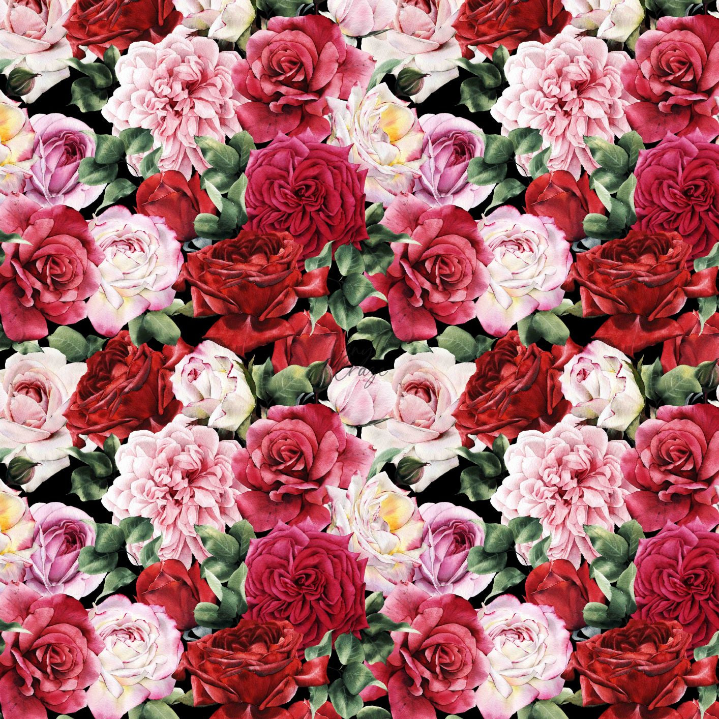 A Bed Of Red Flowers - Adhesive Vinyl Sheets