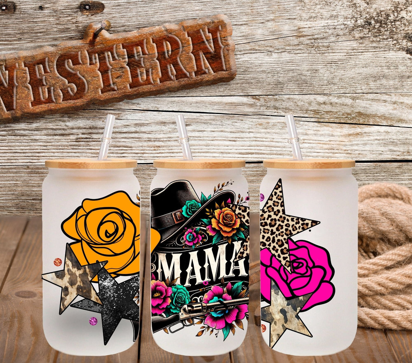 Western Mama - UV DTF 160z Libbey Wrap