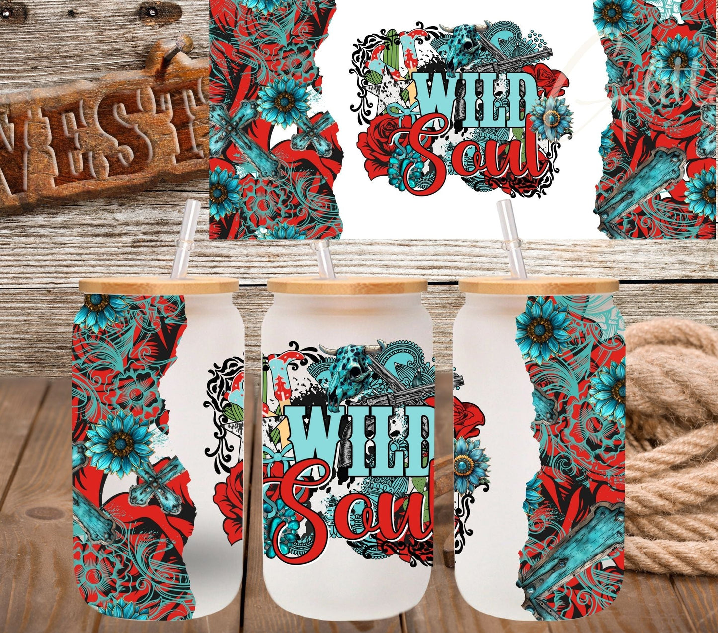 wild Soul - UV DTF 160z Libbey Wrap