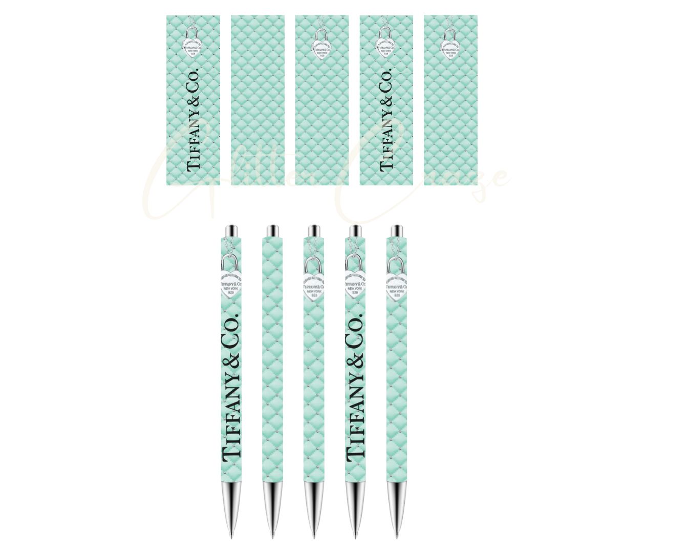 Tiffany - UV DTF Stainless Pen wraps - set of 5