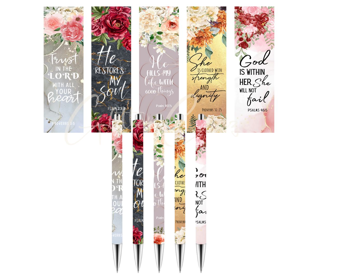 Religious - UV DTF Stainless Pen wraps - set of 5