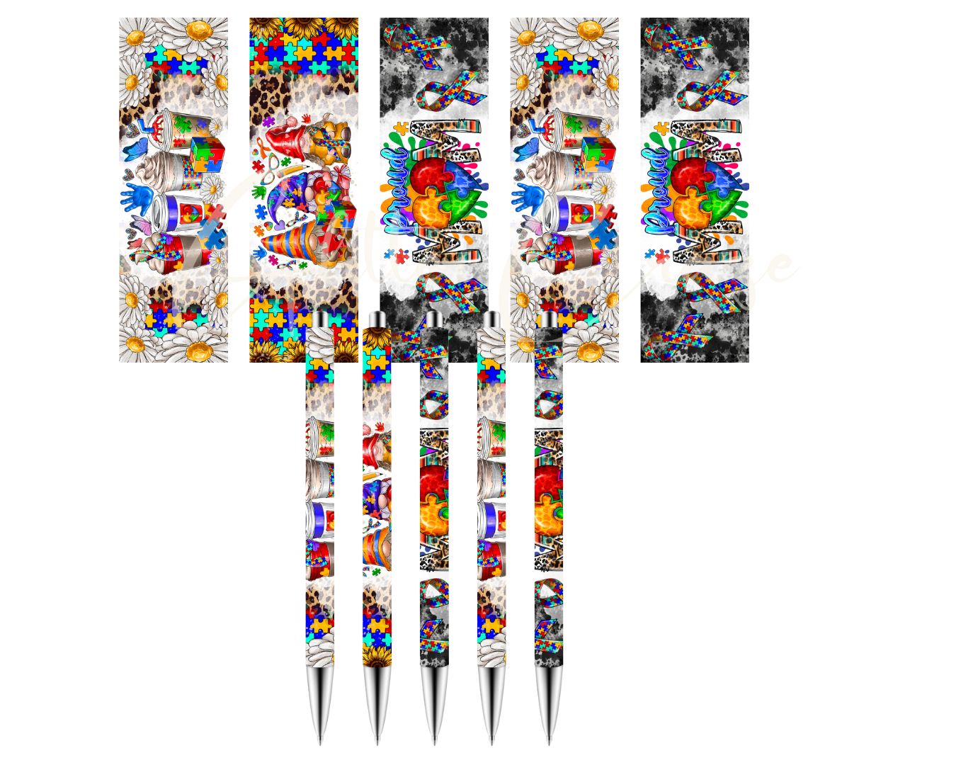 Autism Awareness - UV DTF Pen Wraps set of 5