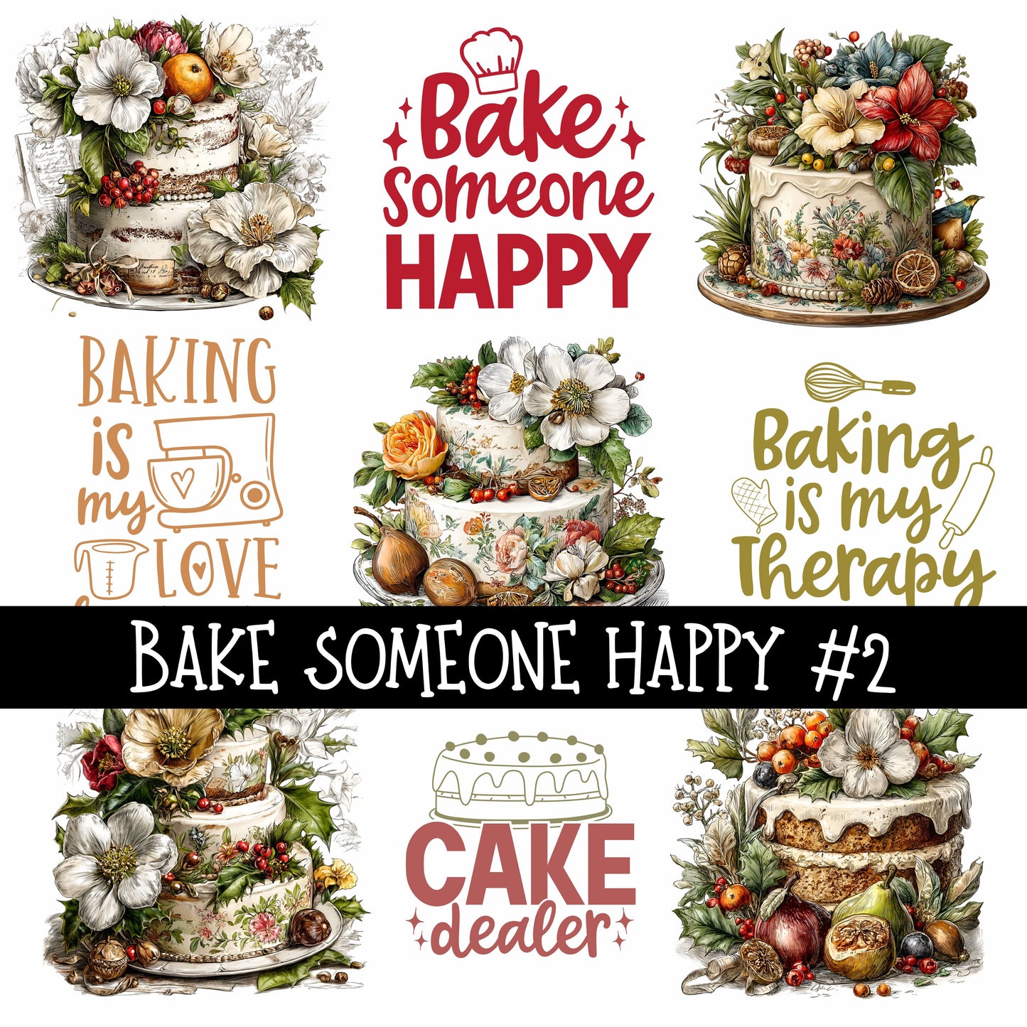 Bake someone happy Collection UV Decal sheets 2 to choose from