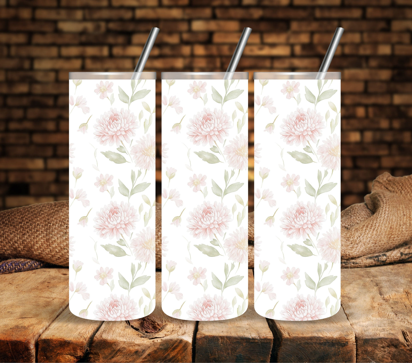 Dahlia 1 Pattern UV DTF tumbler wraps
