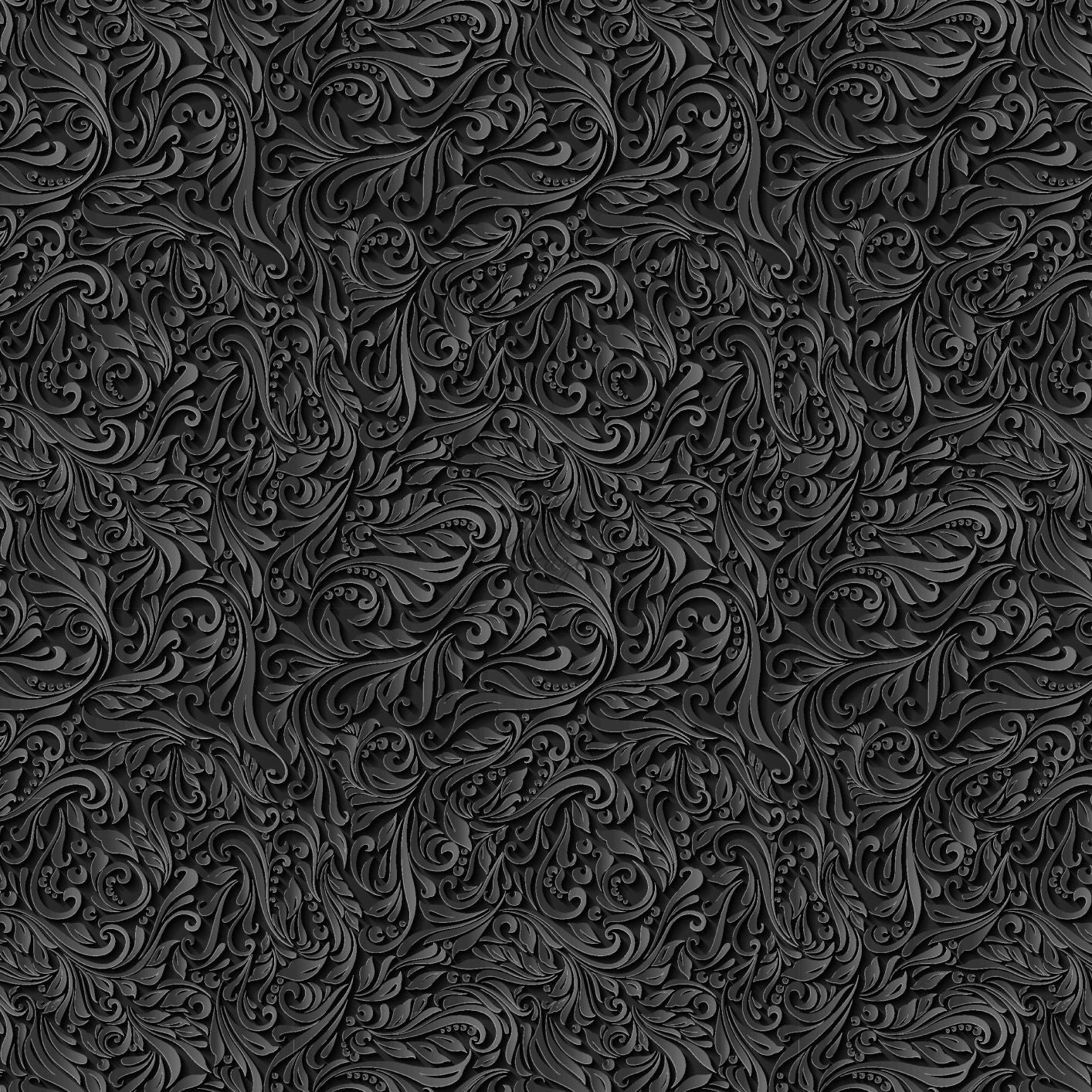 Black Floral - Adhesive Vinyl Sheets