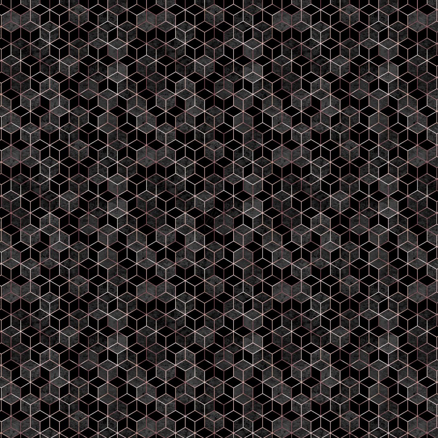 Black And Rose Gold Geometric Boxes - Adhesive Vinyl Sheets
