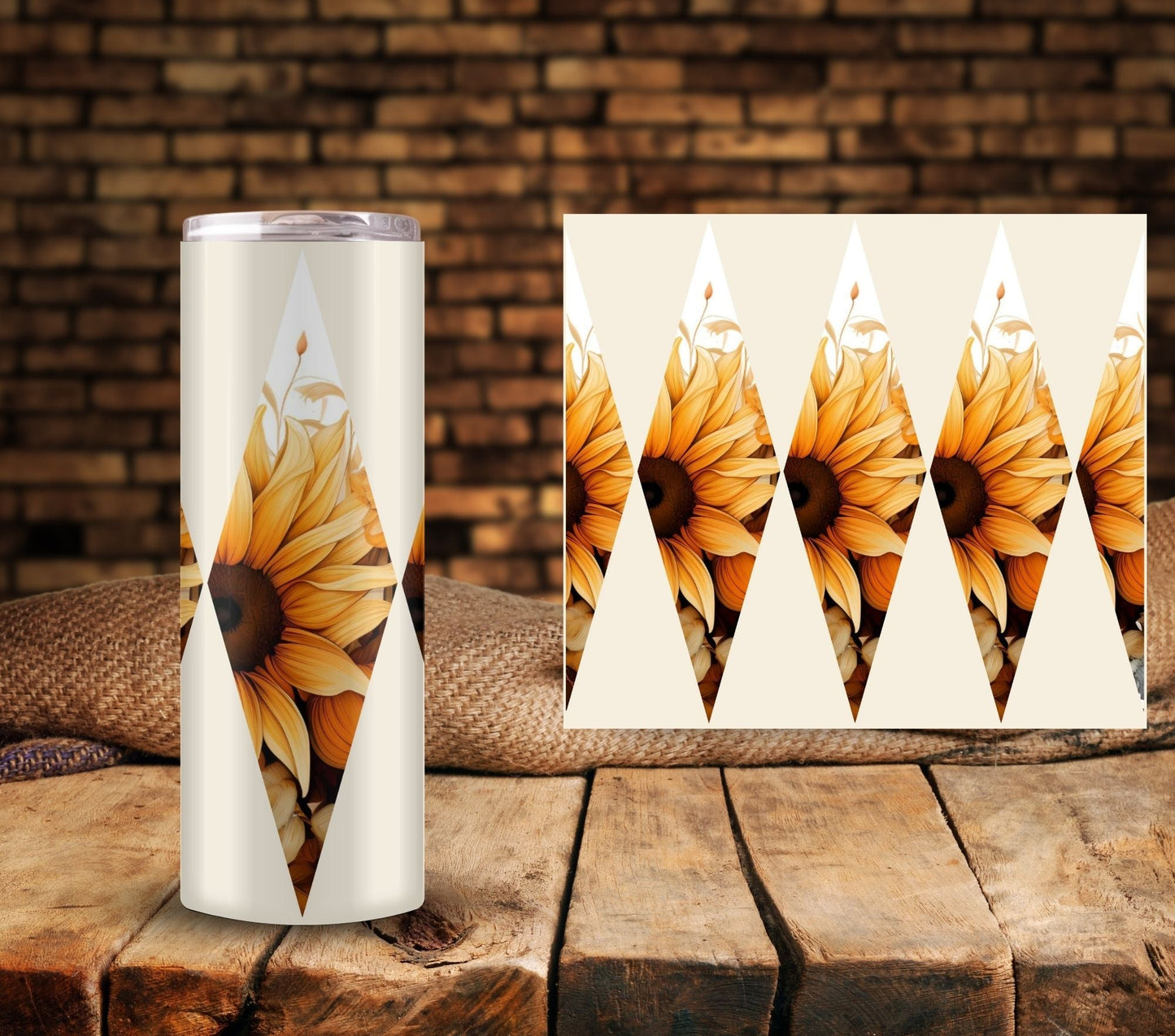 Sunflower Diamond - UV DTF Wrap Transparent background