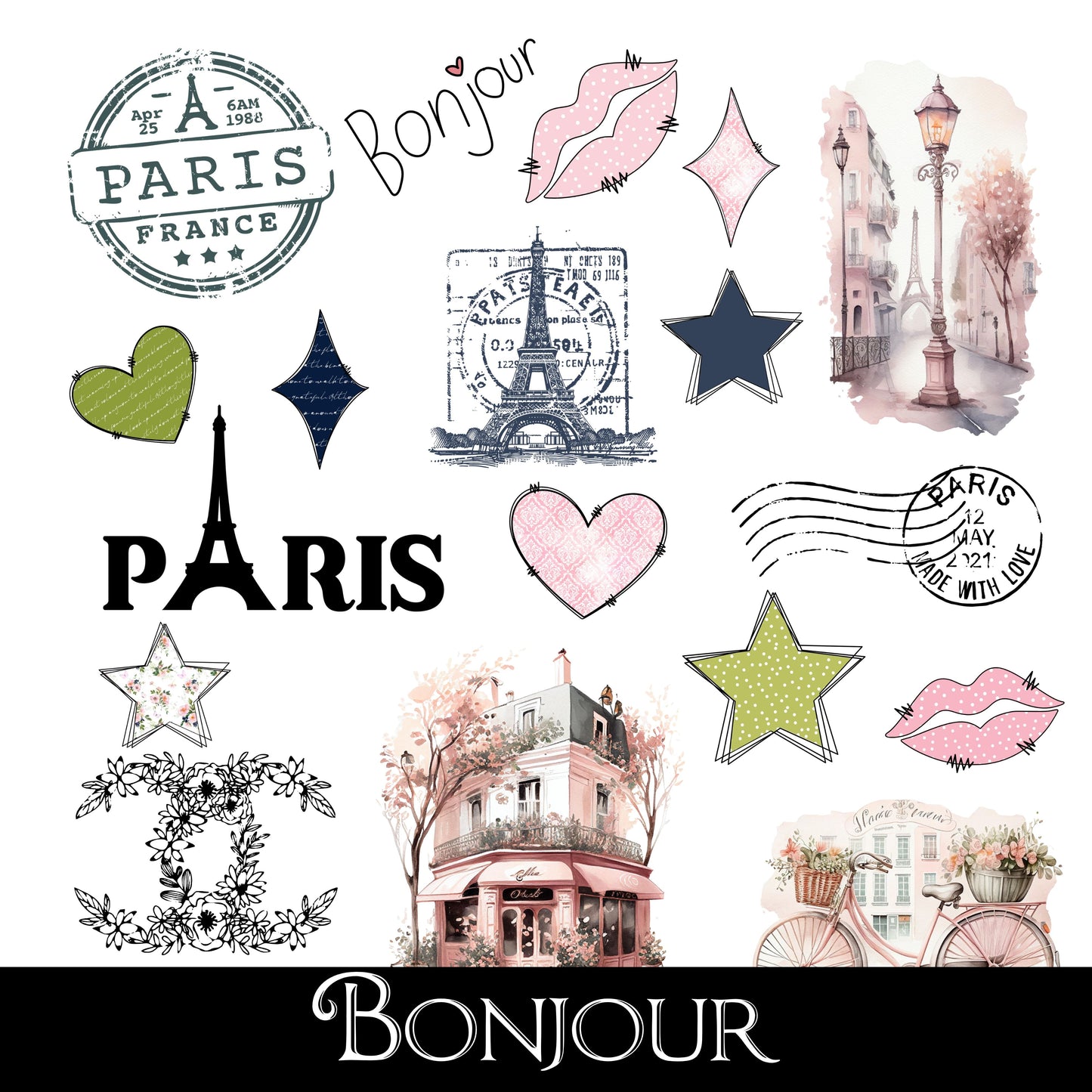 Bonjour UV DTF Decal Sheets