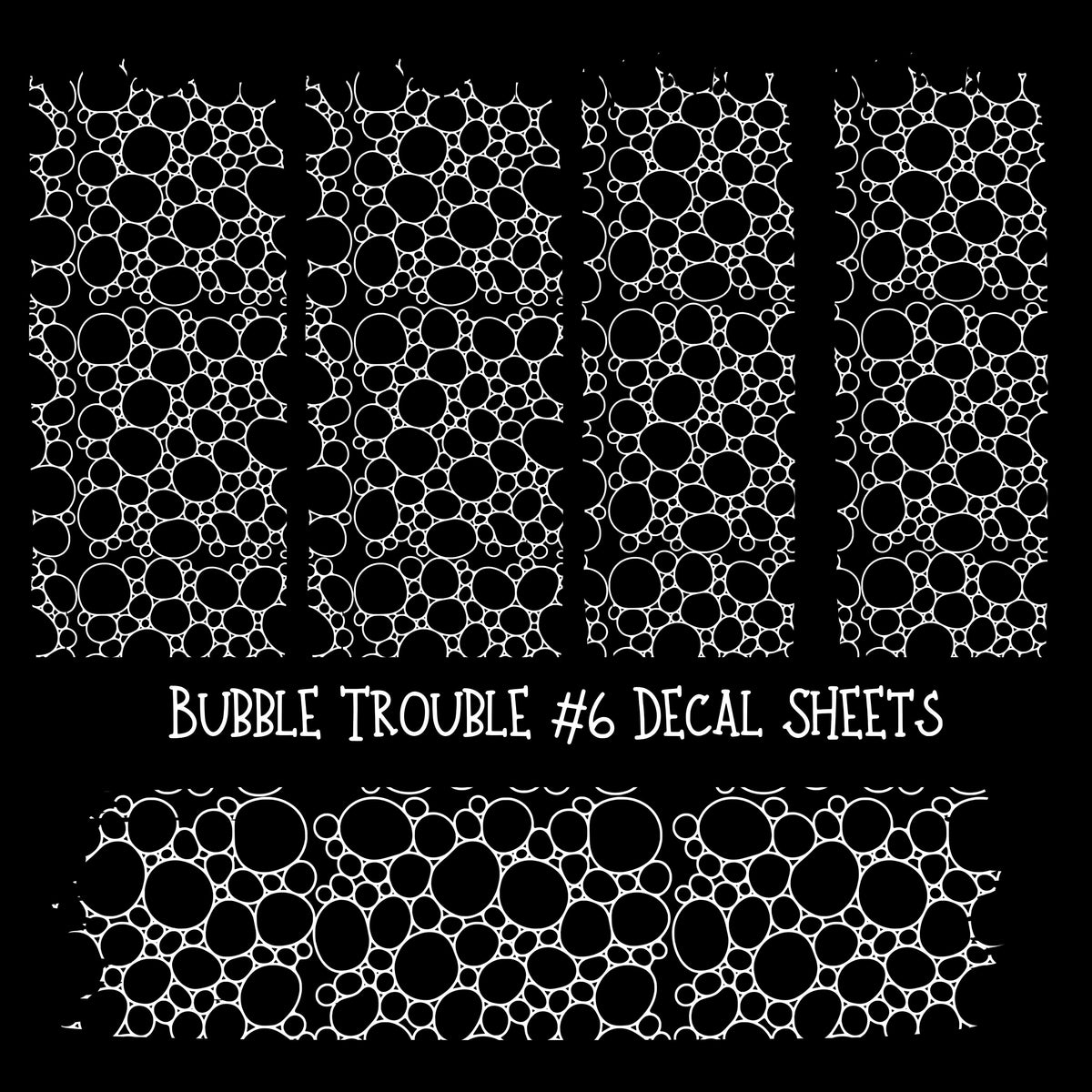 Bubble Trouble Element torn pages UV DTF Decal sheets 6 Designs available