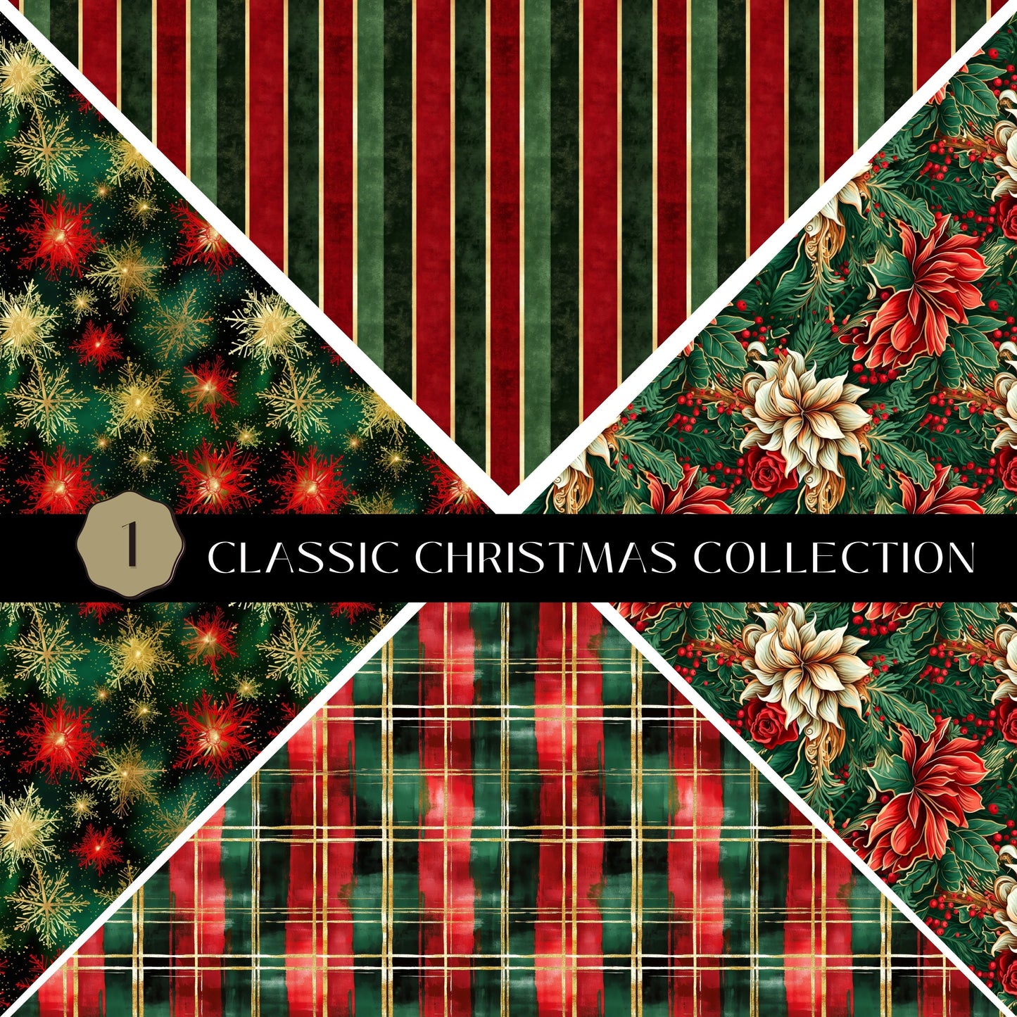 Classic Christmas precut Vsplit 12x12 vinyl sheet 2 Designs