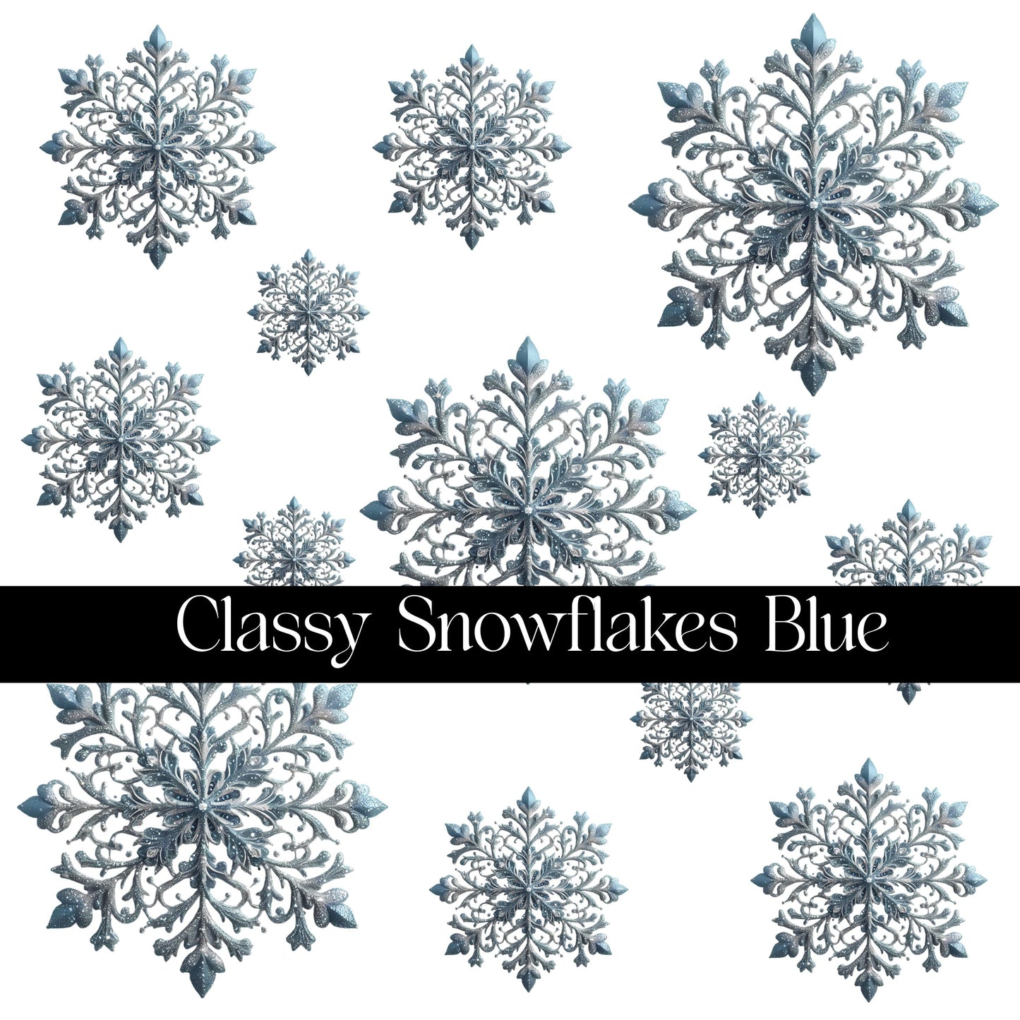 Classy Snowflakes Decal sheets- 7 Color Options